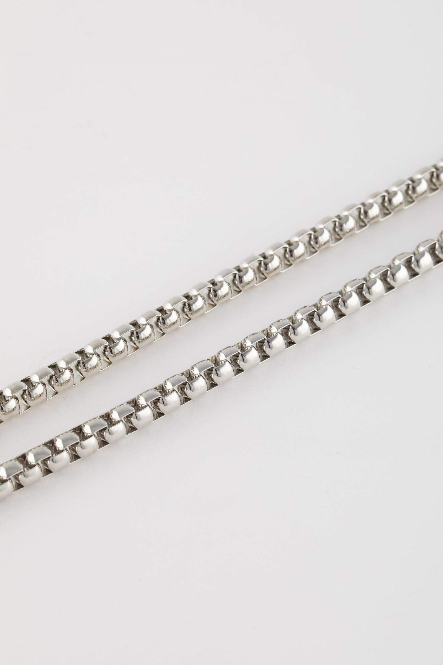 Woman Thick Chain Ring Detailed Silver Necklace