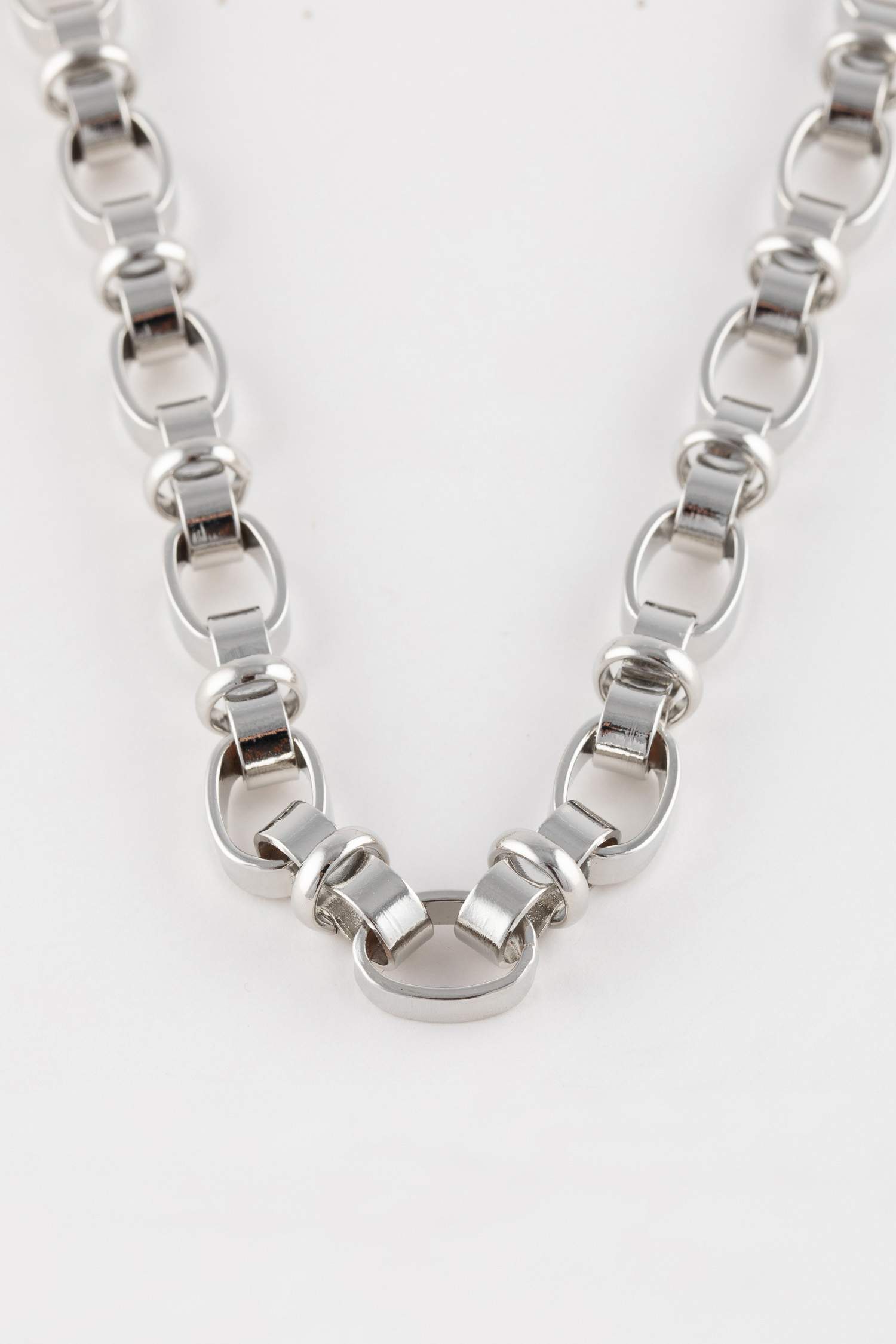 Woman Thick Chain Silver Necklace