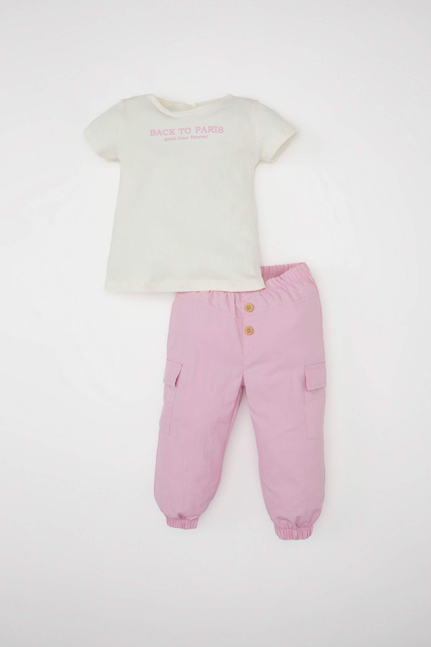 Baby Girl Printed T-Shirt Parachute Pants 2 Piece Set