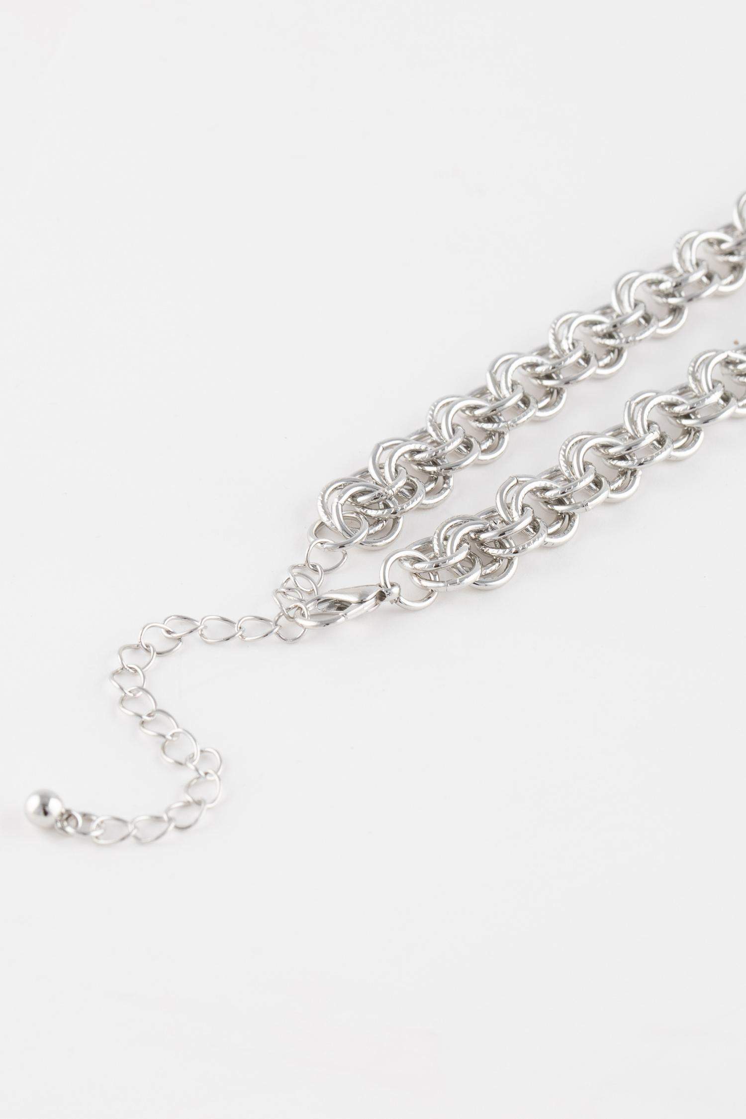 Woman Thick Chain Silver Necklace