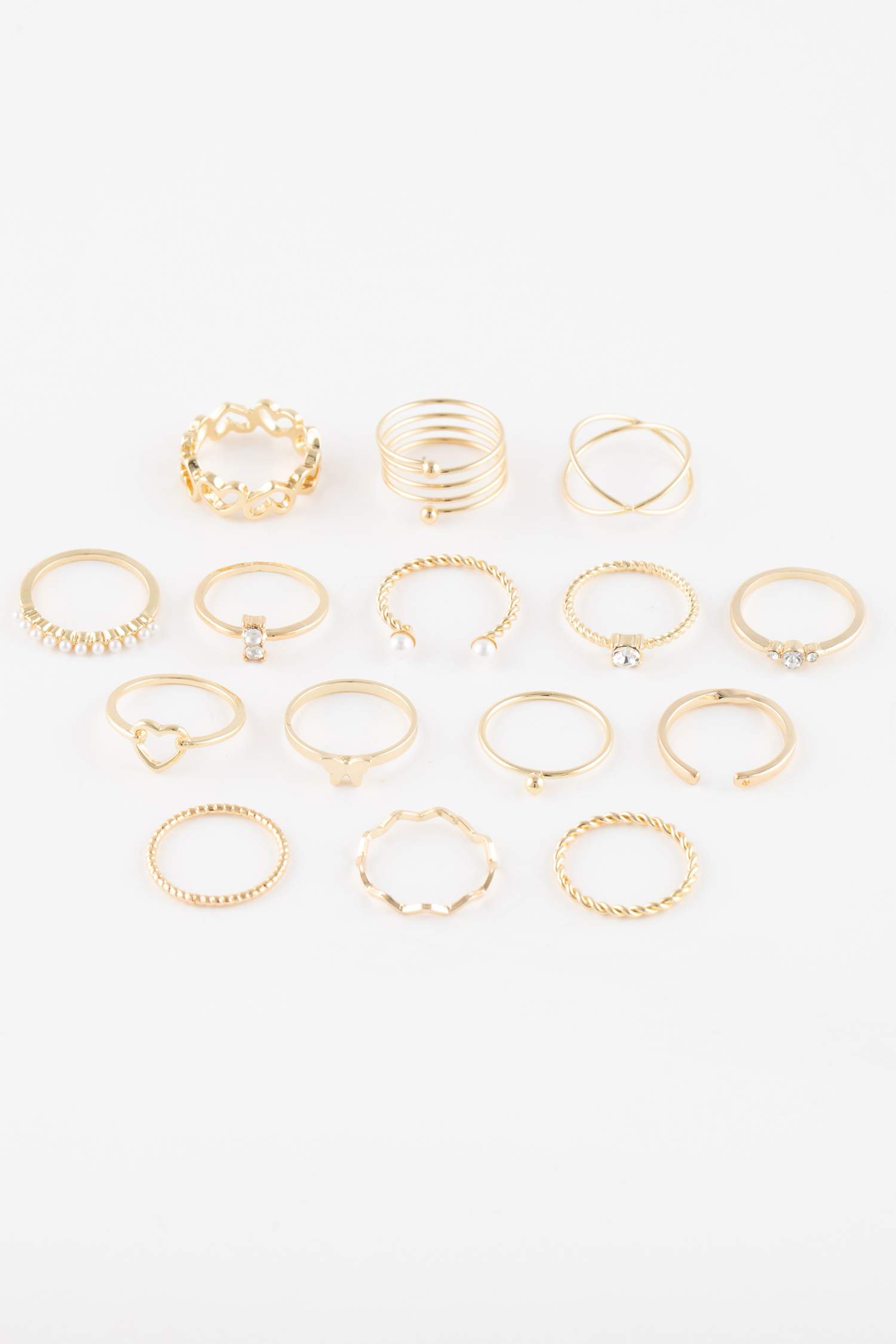Woman 12 Piece Gold Ring