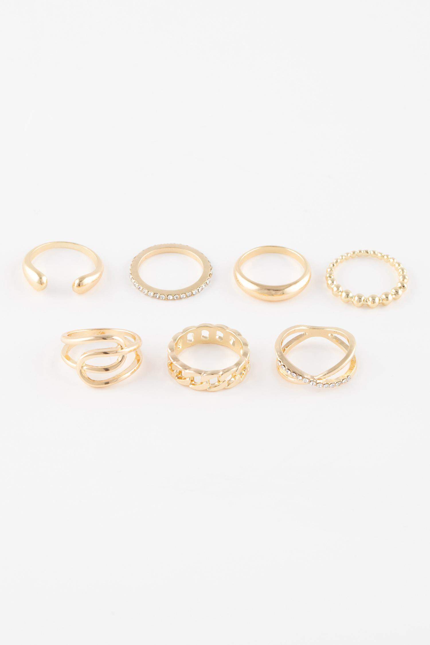 Kadın 7'li Gold Yüzük