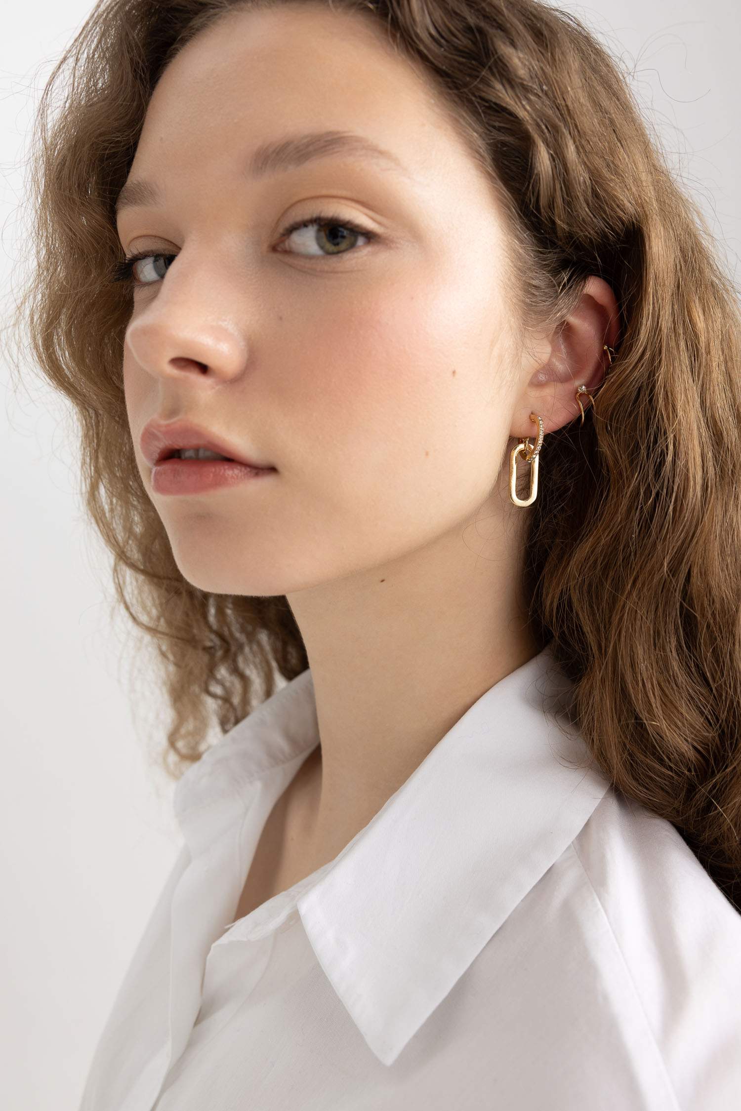 Kadın 5'li Gold Küpe