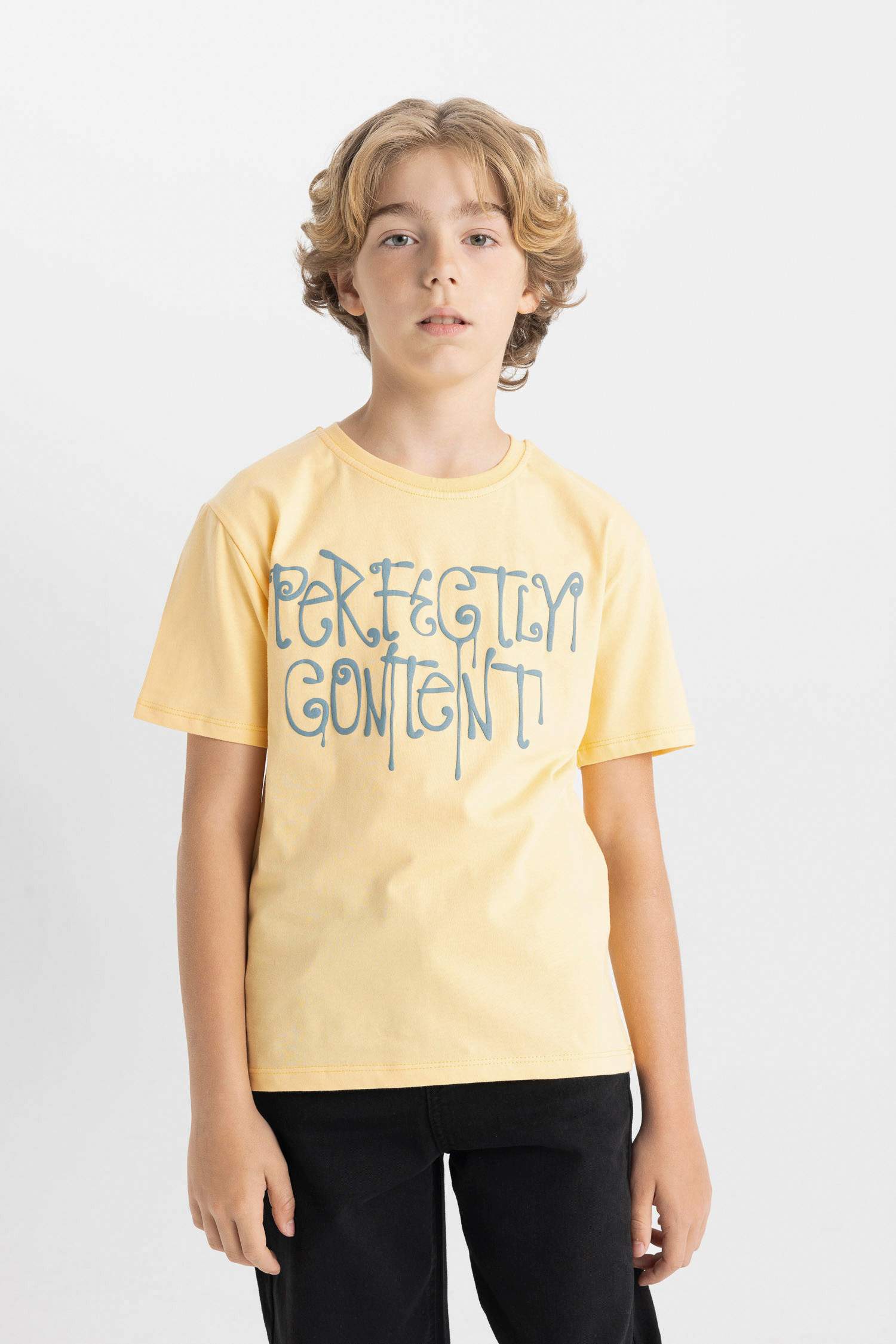 تيشيرت ولادي نص ردن مطبوع قصة عادية