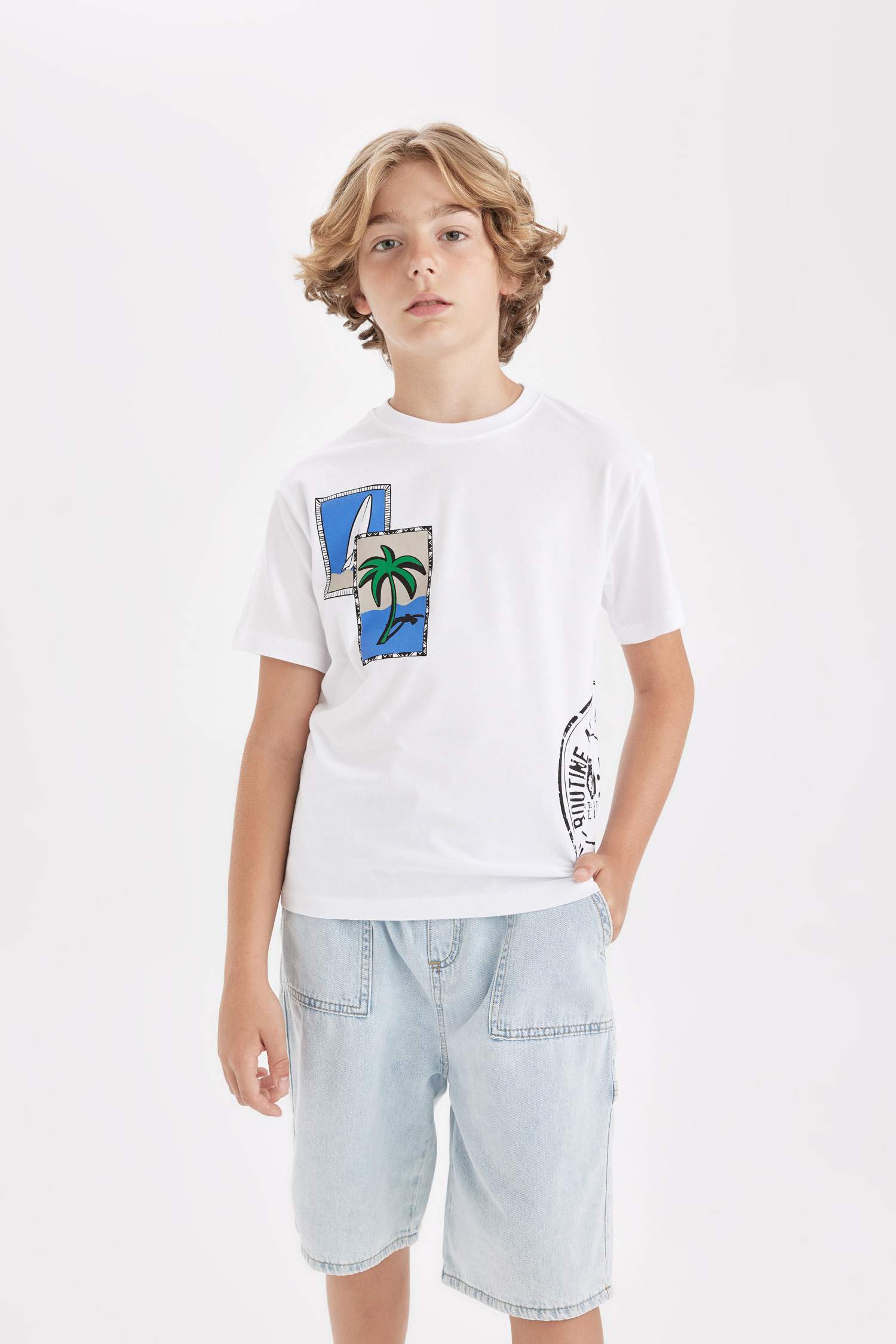 Boy Regular Fit Crew Neck Printed T-Shirt