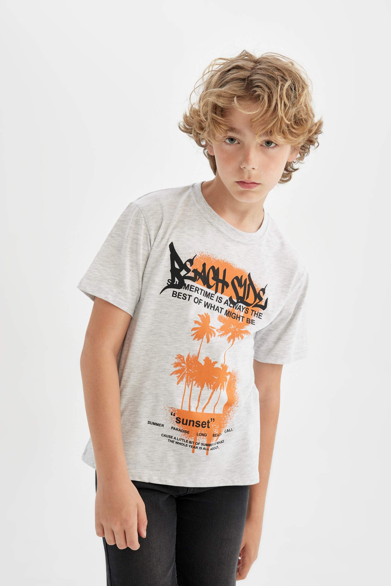 Boy Crew Neck Printed Short Sleeve T-Shirt
