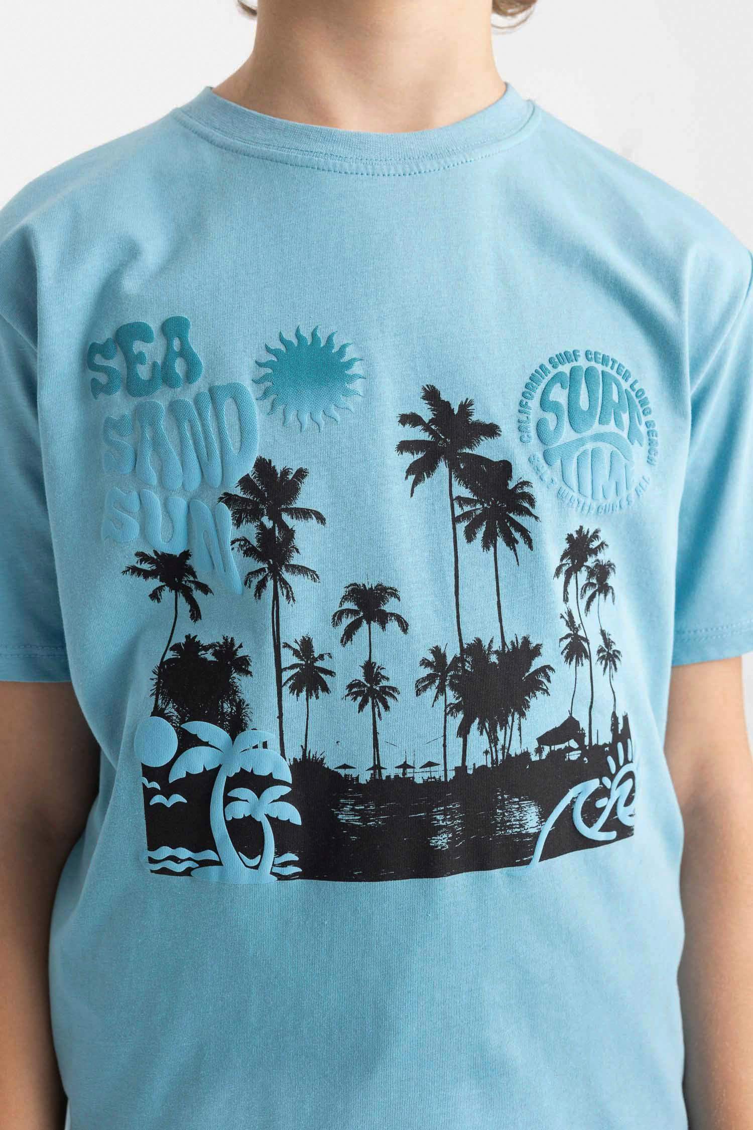 Boy Crew Neck Printed Short Sleeve T-Shirt