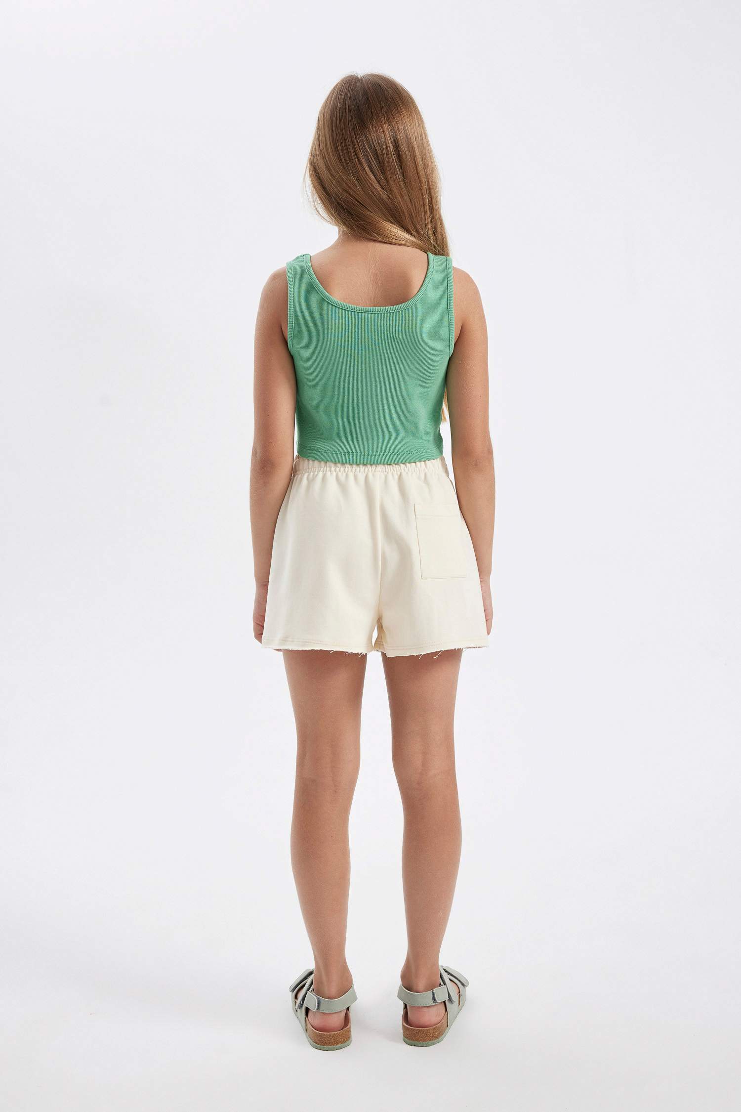 Girl Woven Labeled Shorts