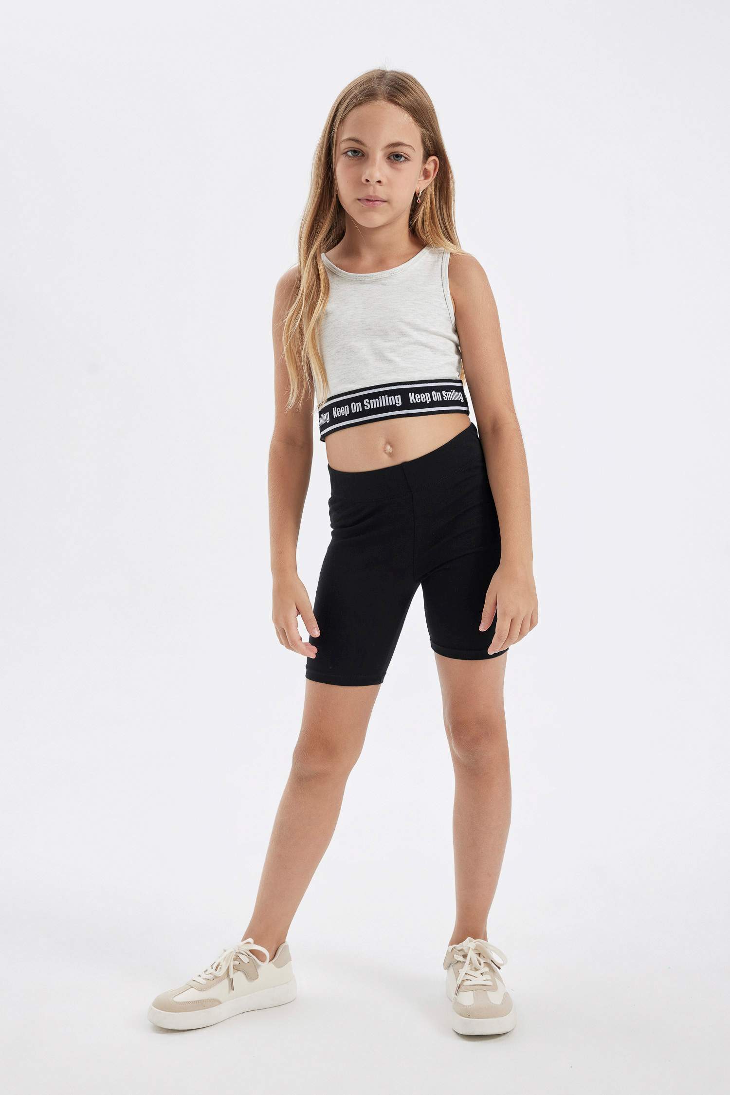 Girl Crew Neck Crop Top