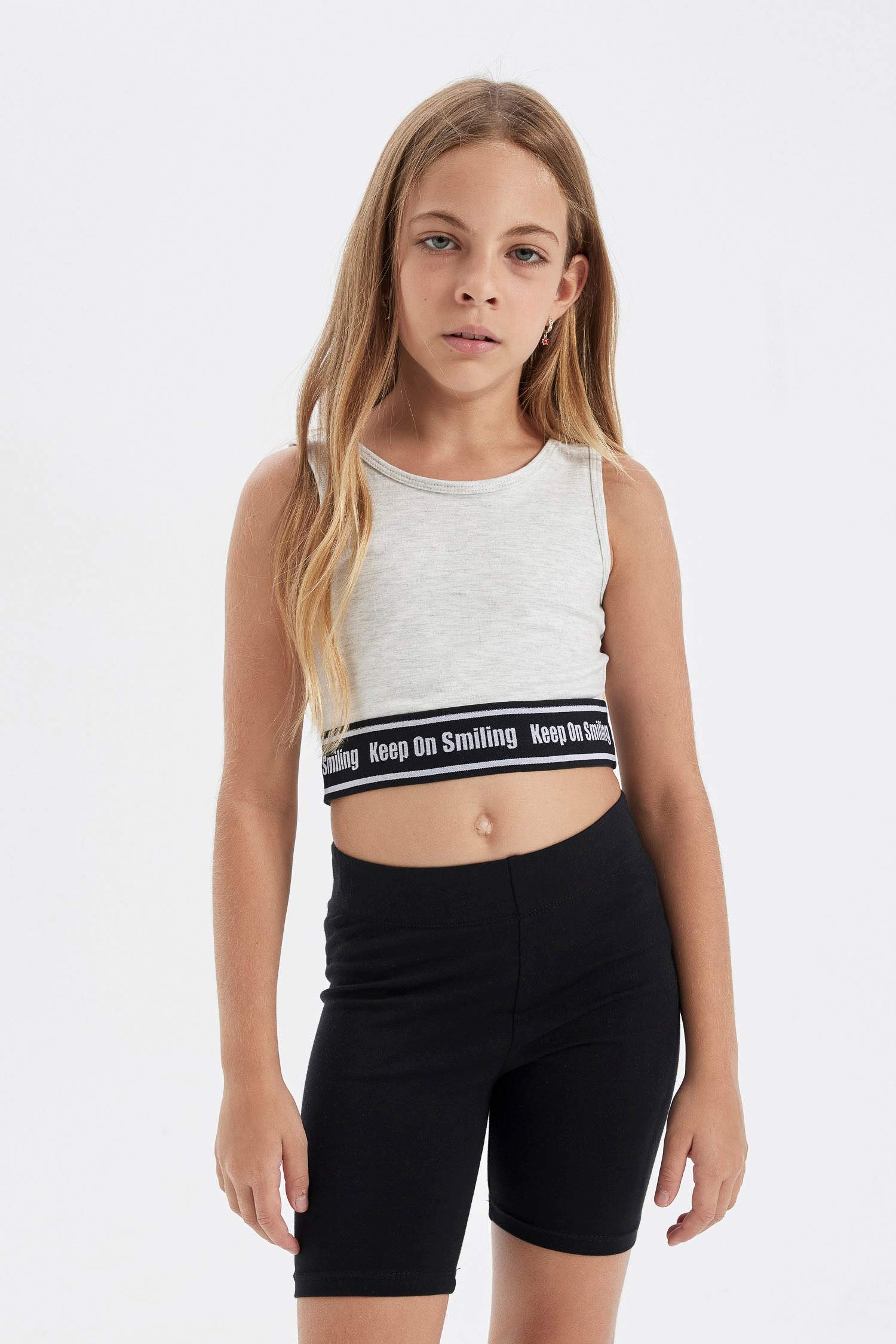 Girl Crew Neck Crop Top