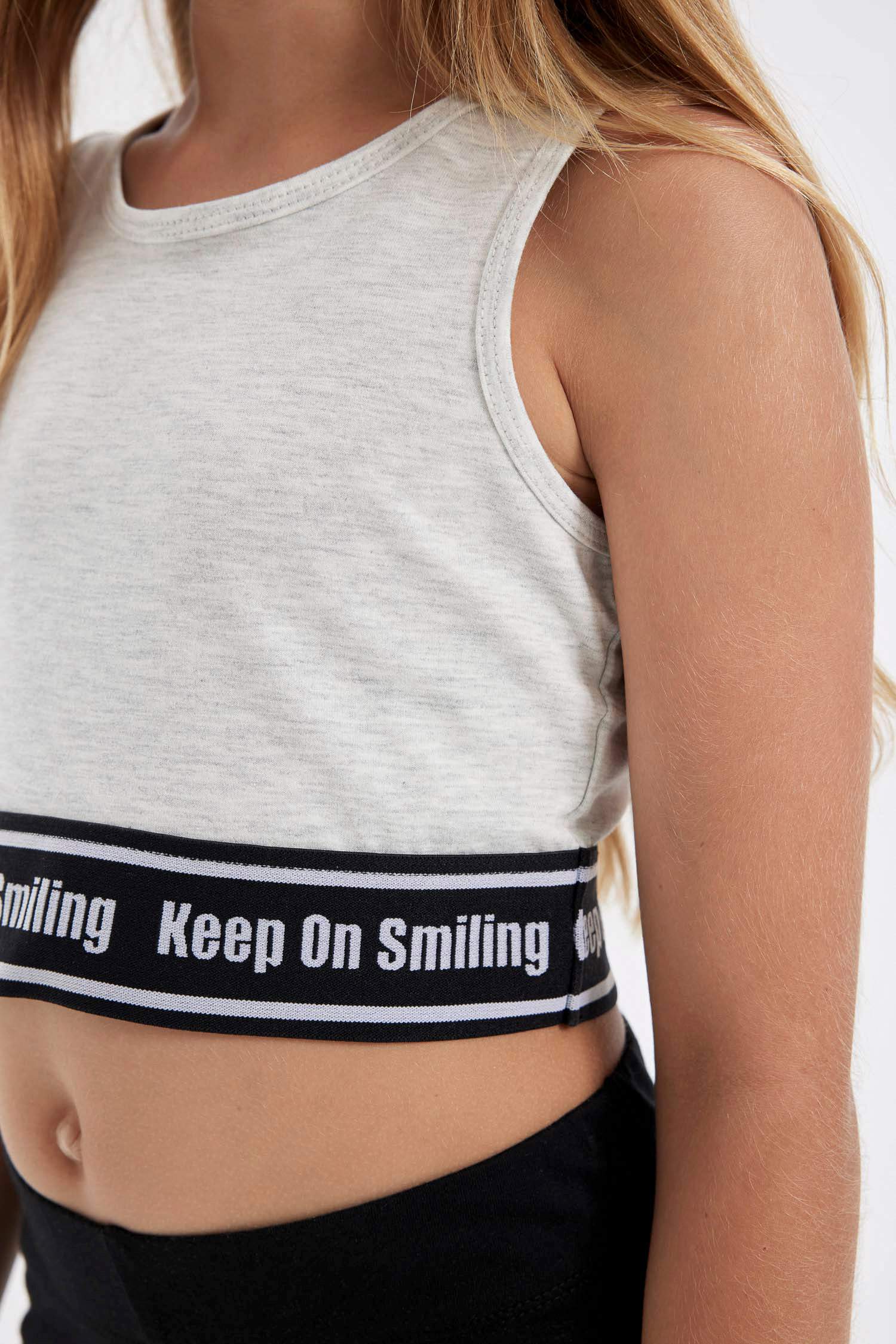 Girl Crew Neck Crop Top