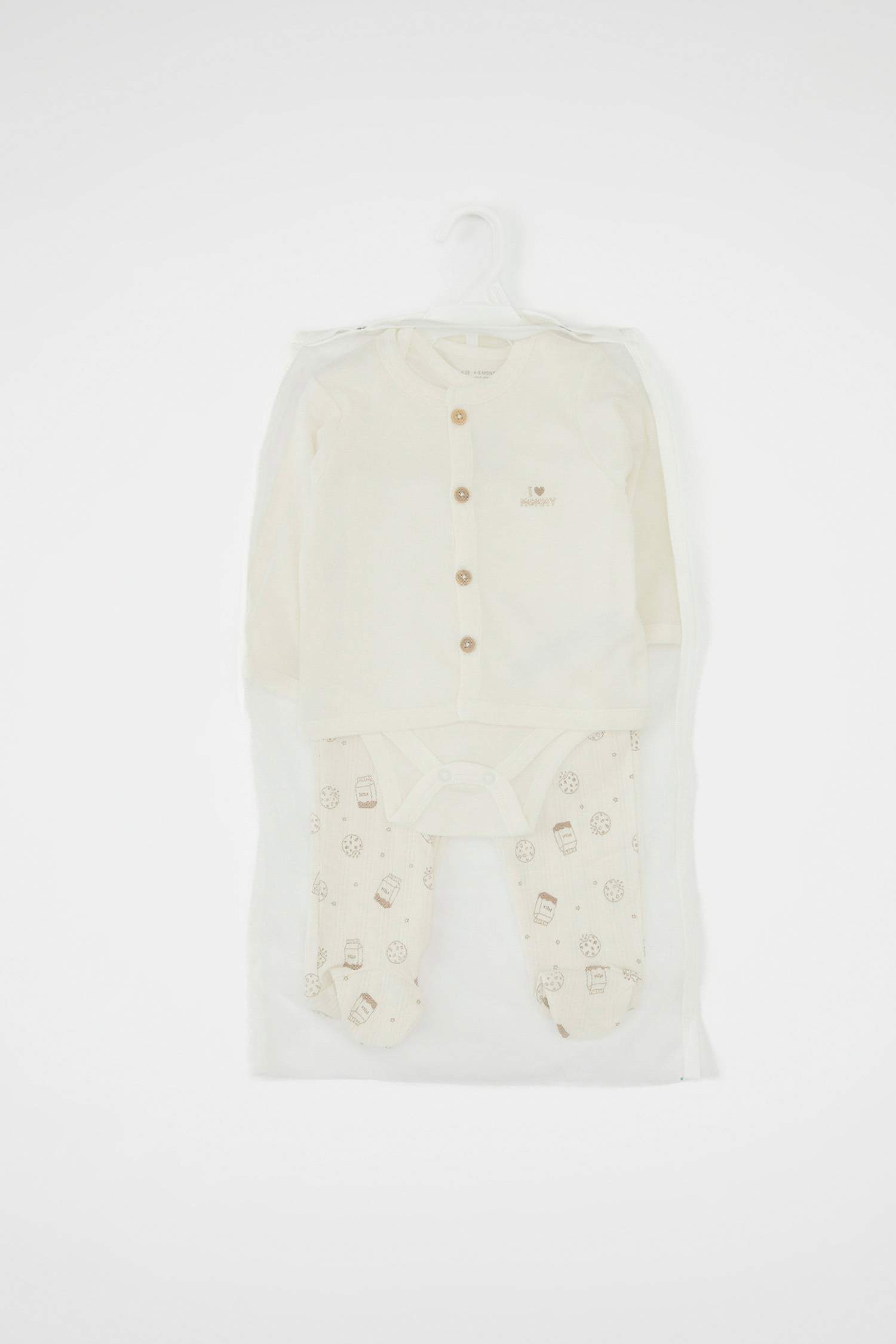 طقم بيبي اولادي حديثي الولادة قصة عادية - 3 قطع