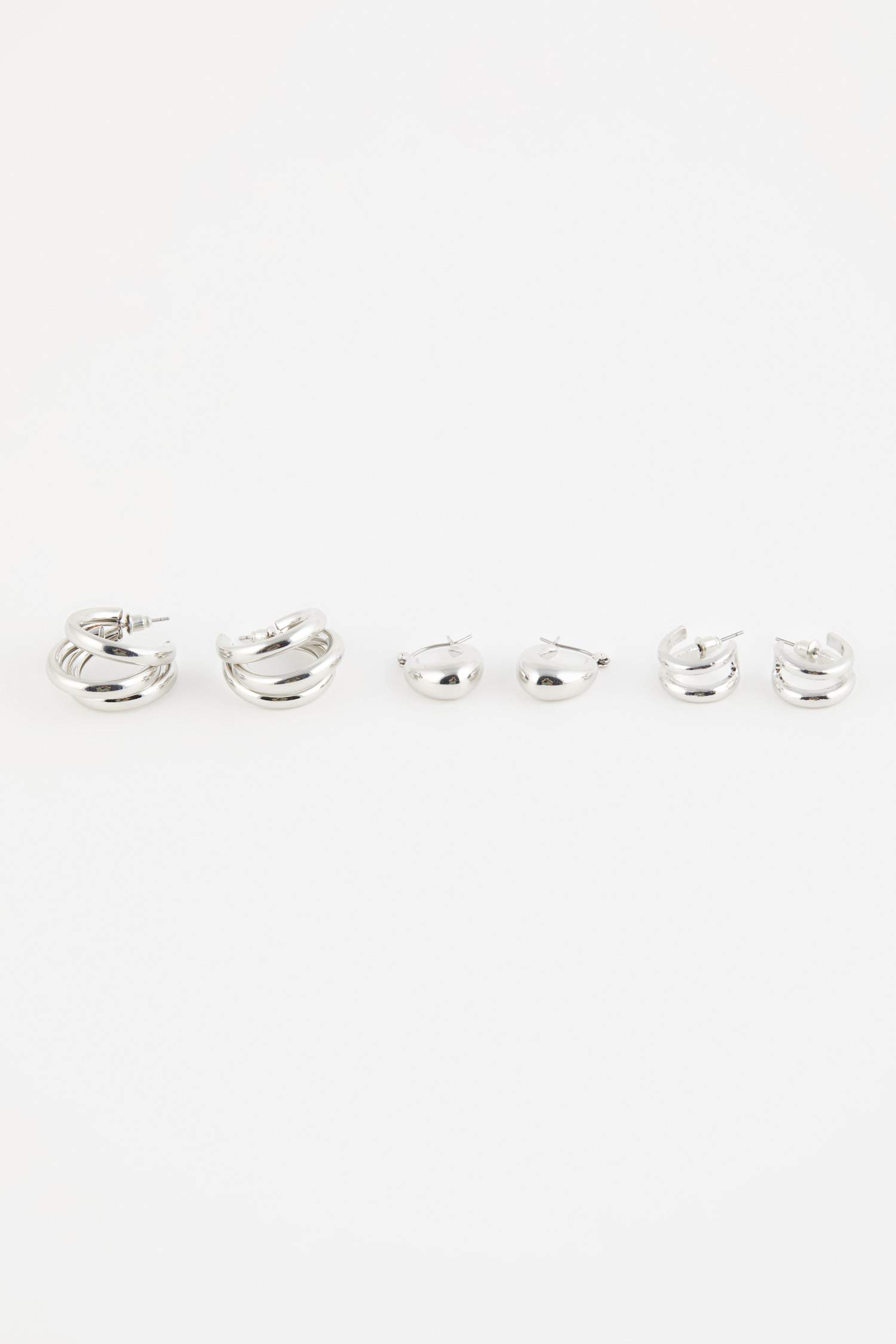 Kadın 3'lı Halka Silver Küpe