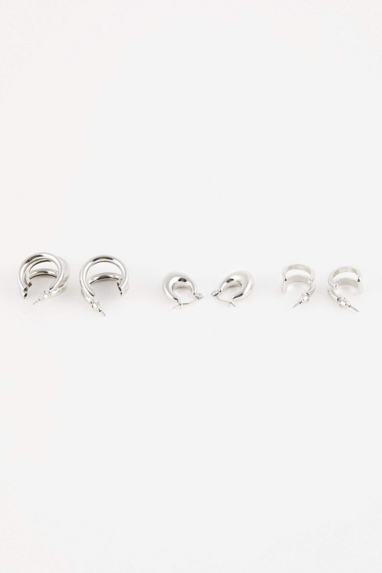 Kadın 3'lı Halka Silver Küpe