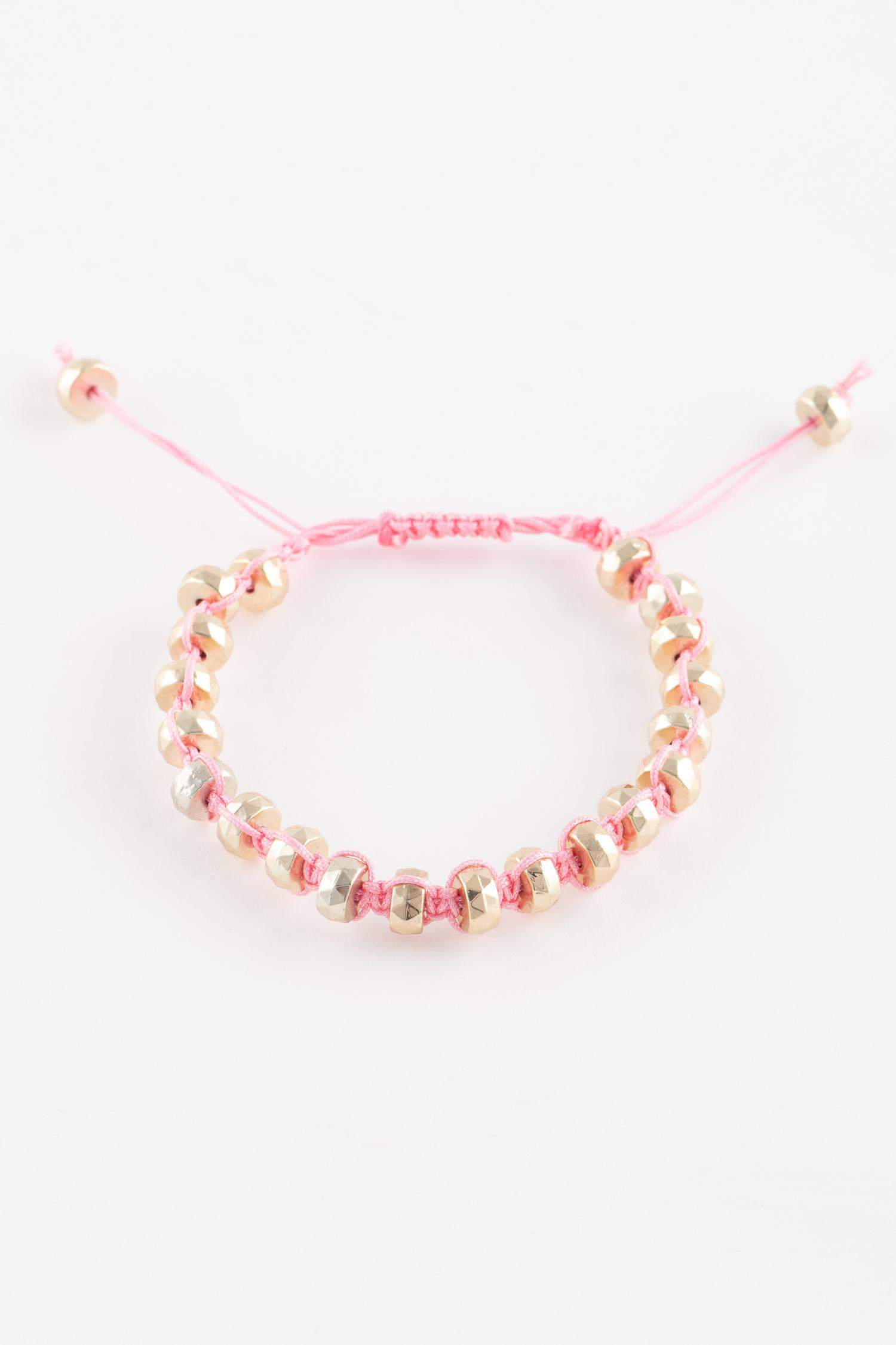 Woman Stone Pink String Bracelet