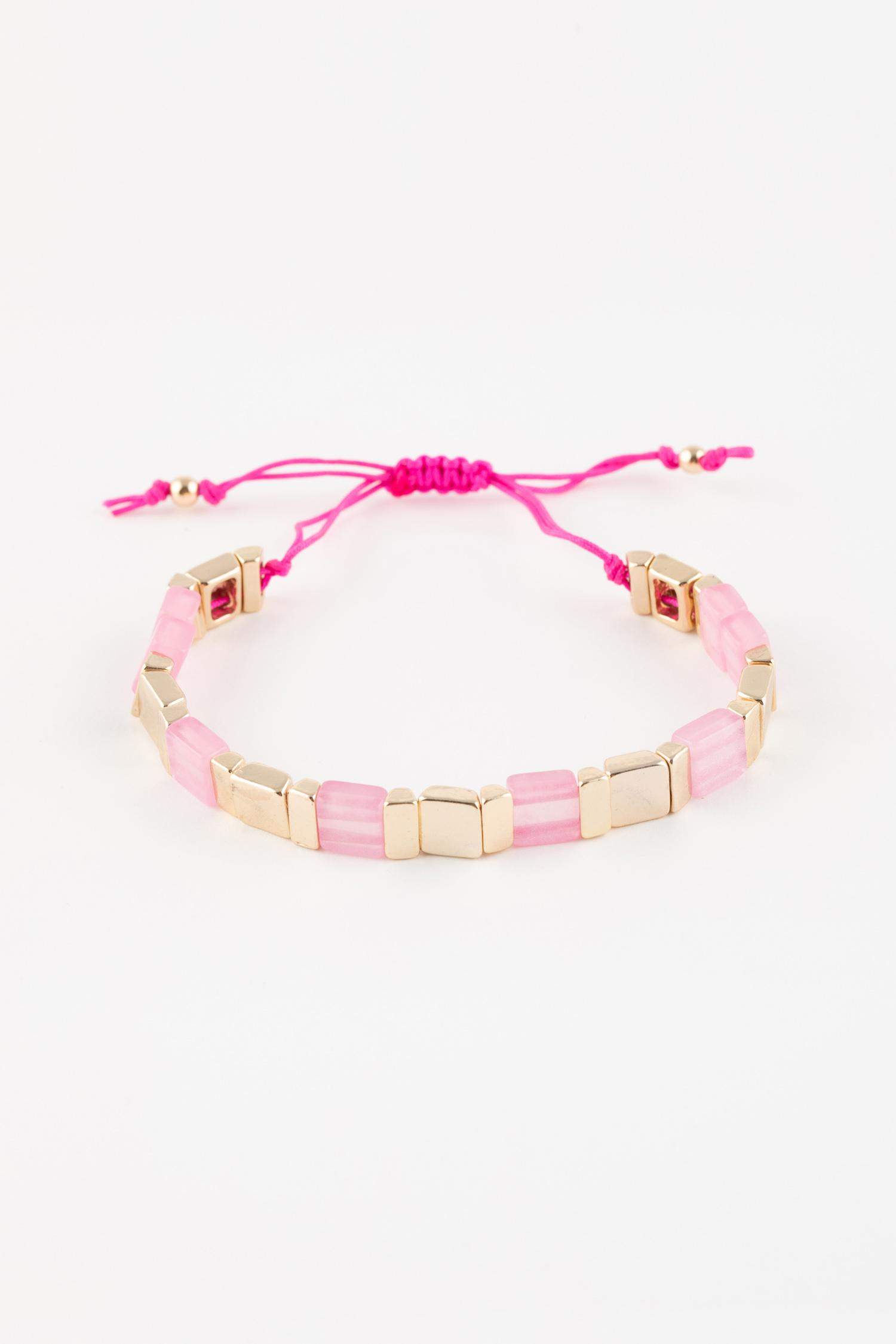 Woman Pink Stone Bracelet