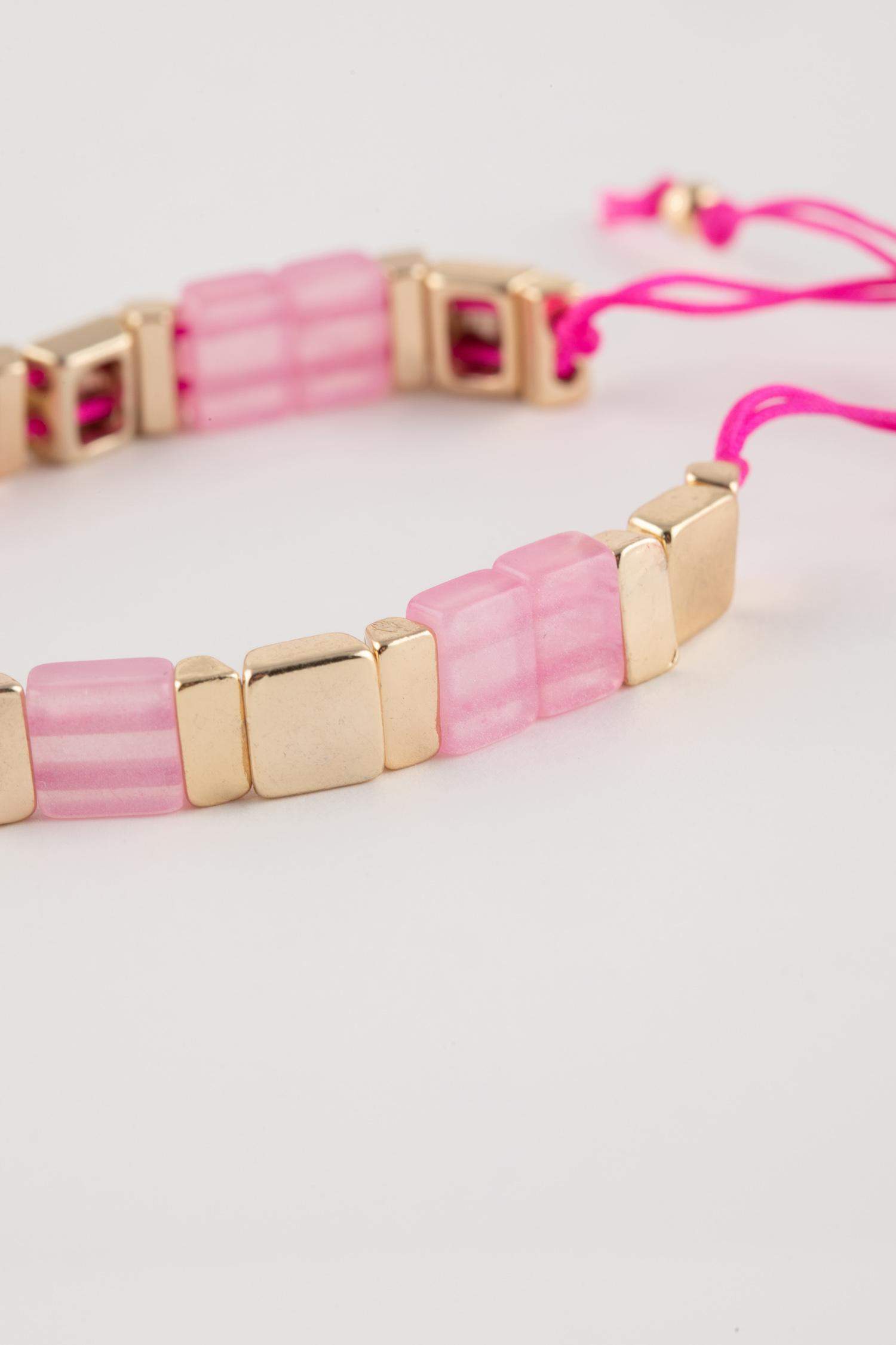 Woman Pink Stone Bracelet