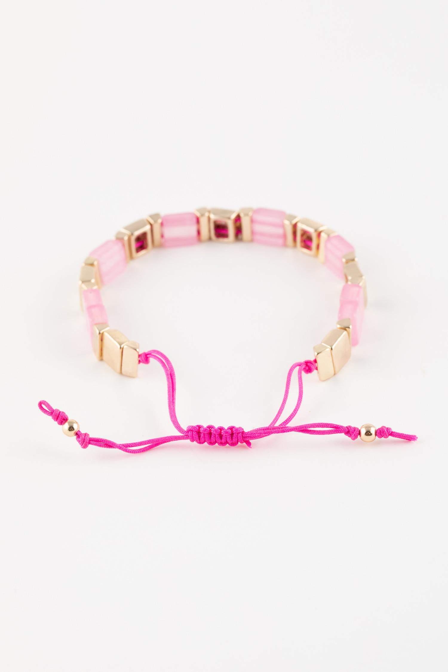 Woman Pink Stone Bracelet