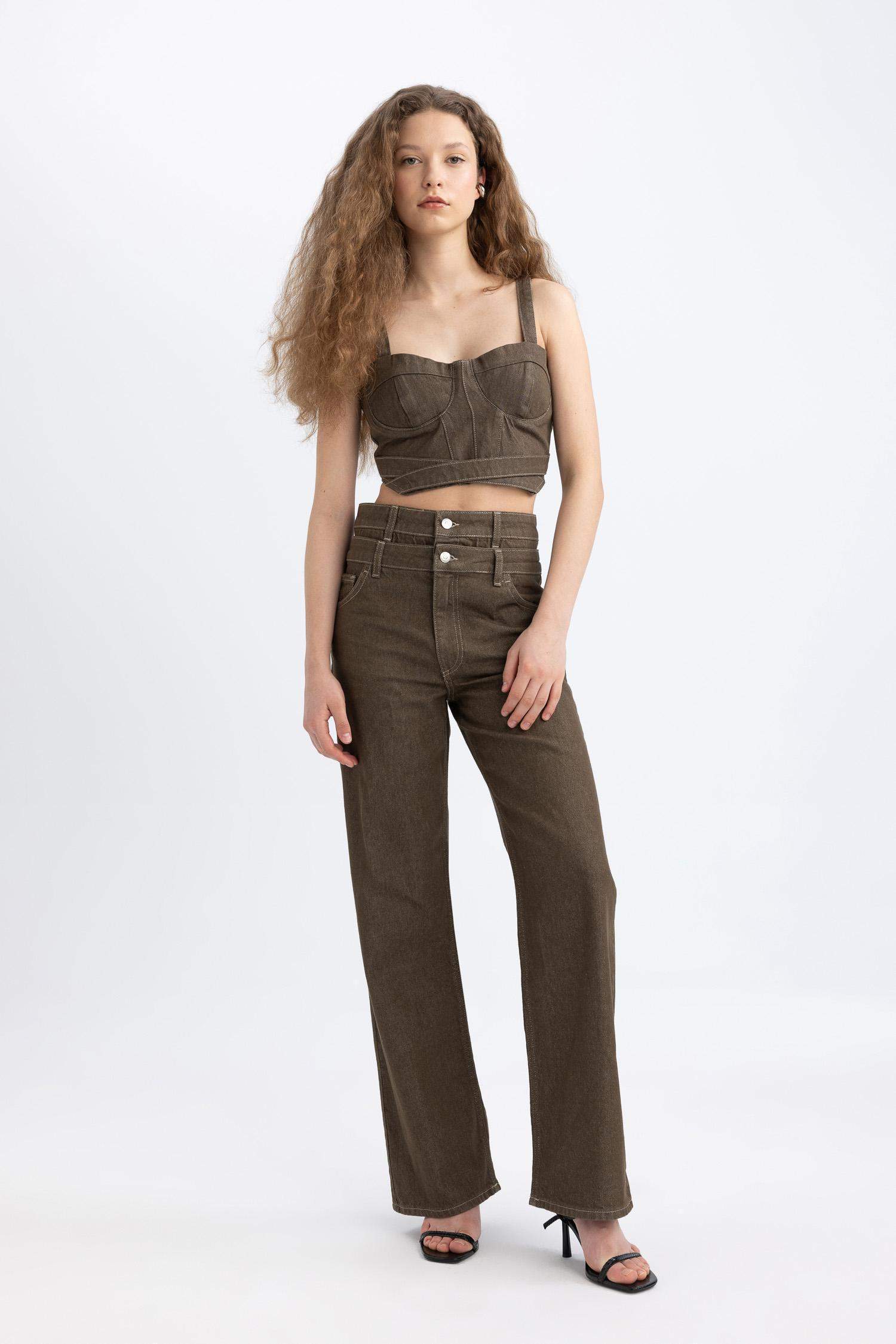 90's Wide Leg High Waist Long Jeans