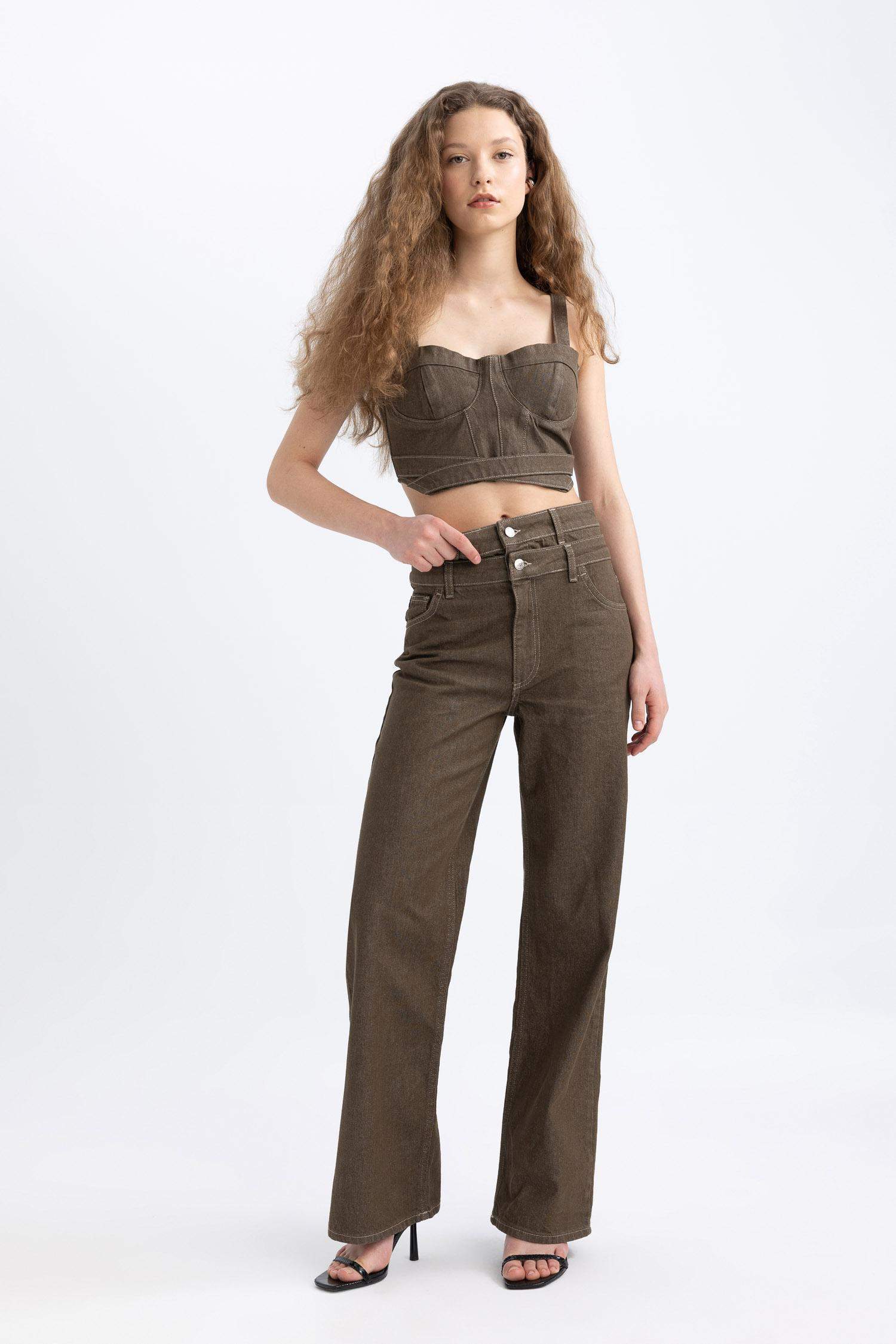 90's Wide Leg High Waist Long Jeans