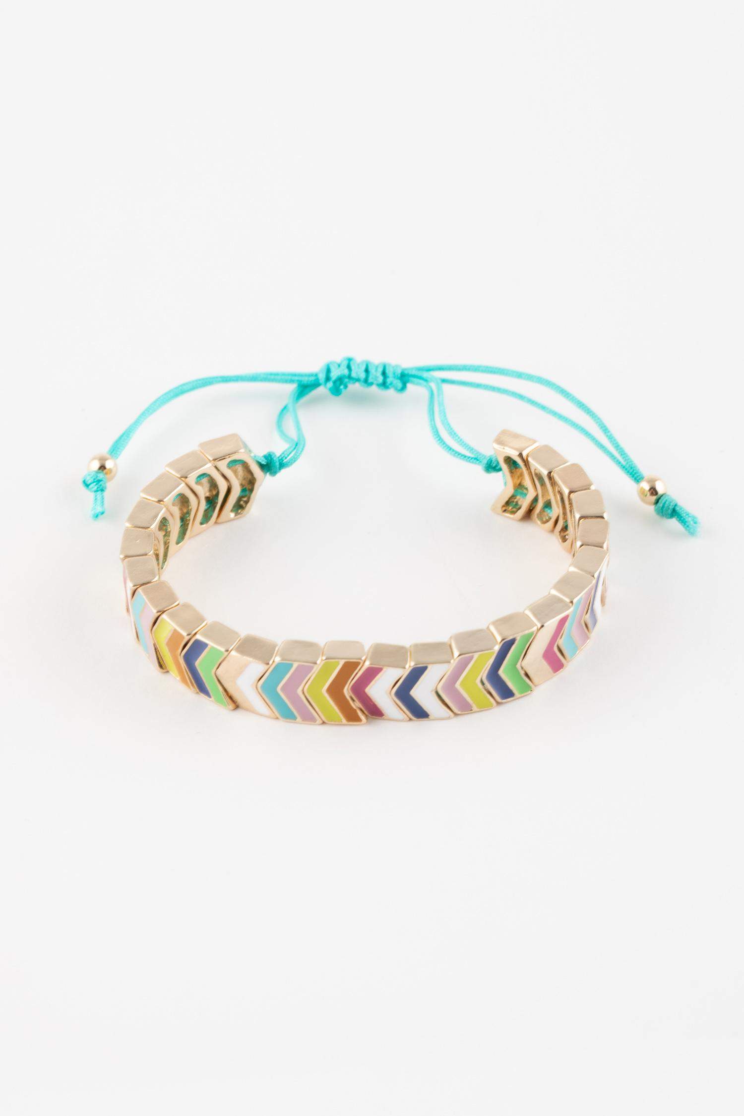 Woman Colorful Knitted Bracelet