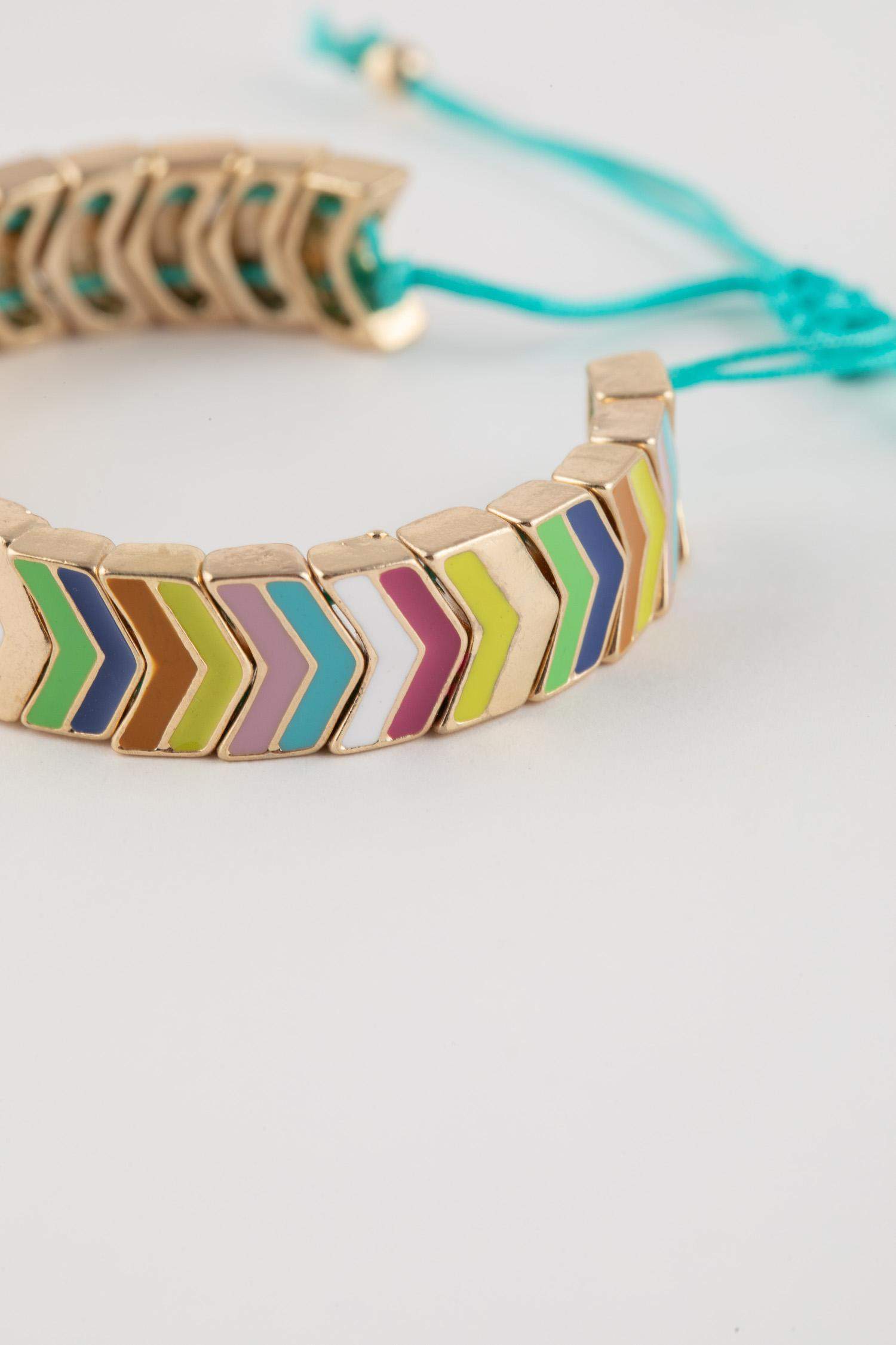 Woman Colorful Knitted Bracelet