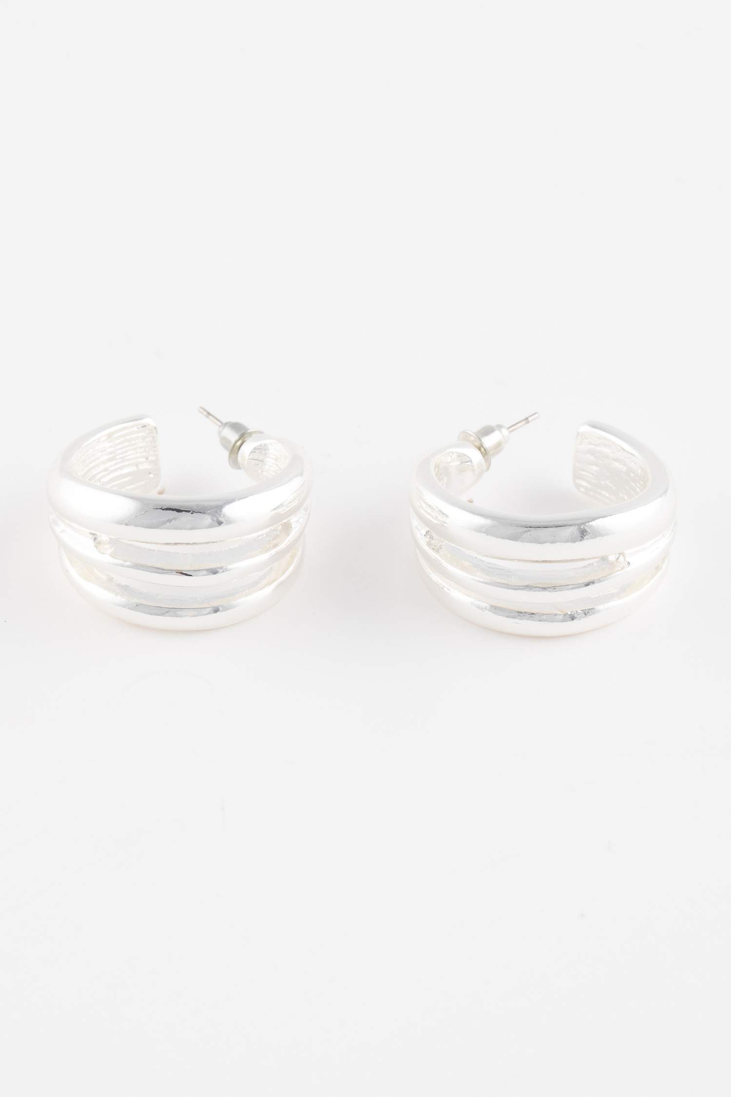 Woman Hoop Silver Earrings