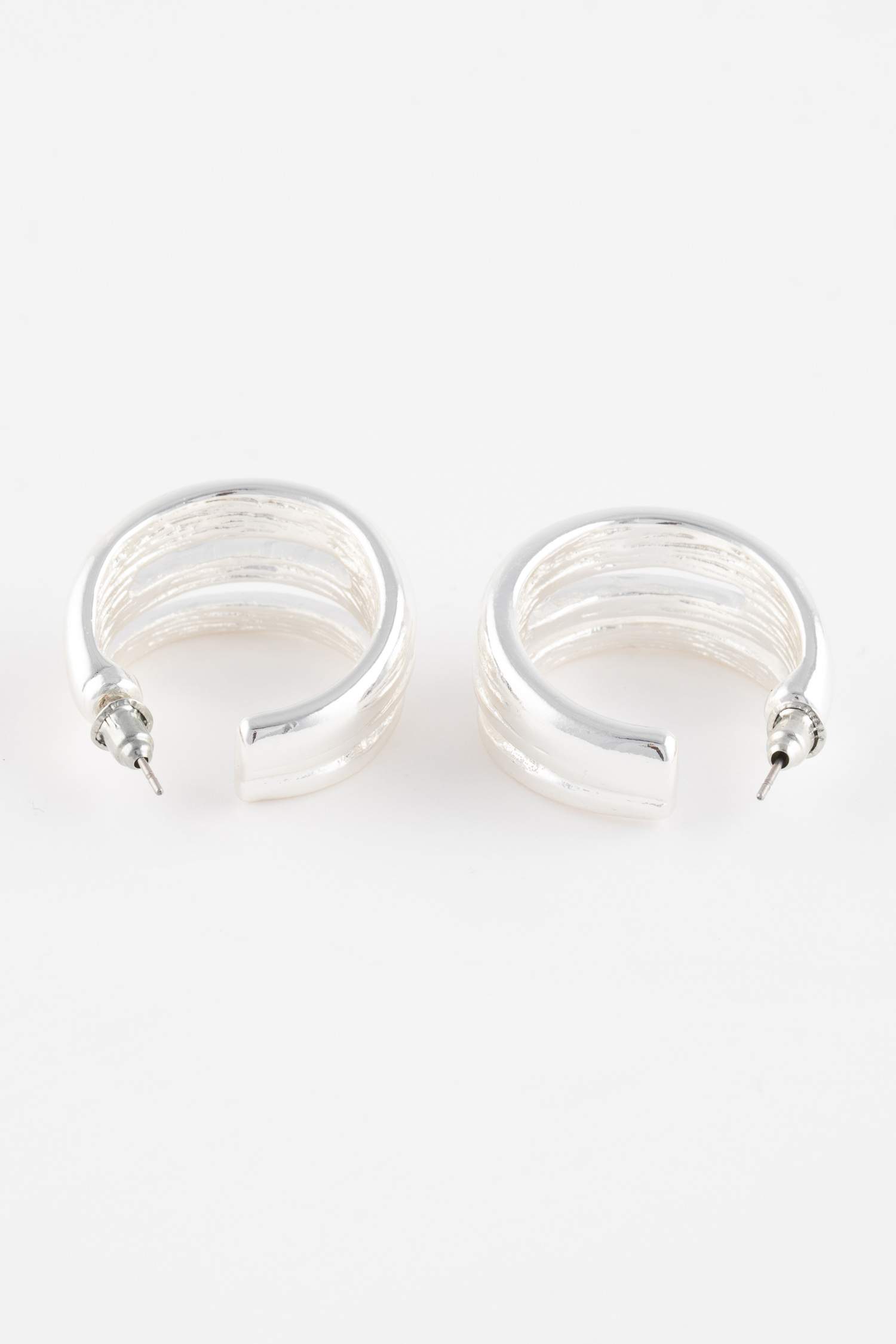 Woman Hoop Silver Earrings