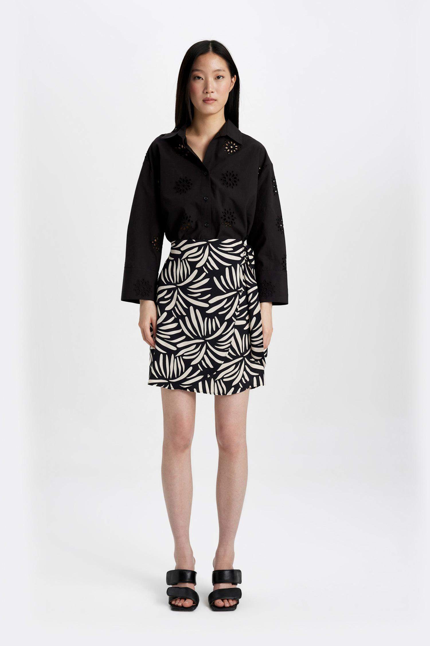 Mini-Jupe Maroken à taille haute et à motifs