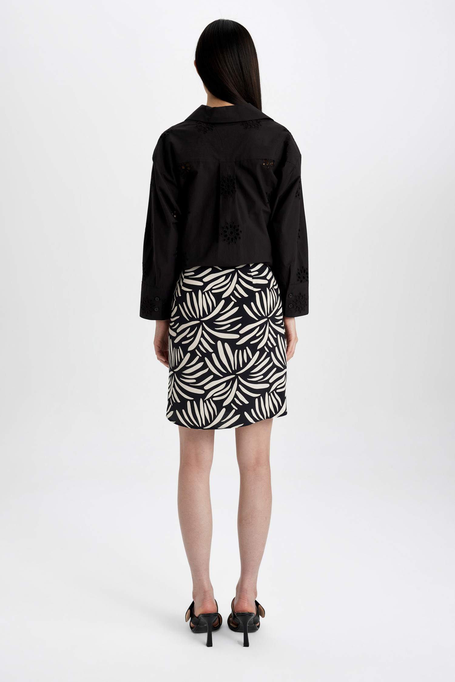 Mini-Jupe Maroken à taille haute et à motifs