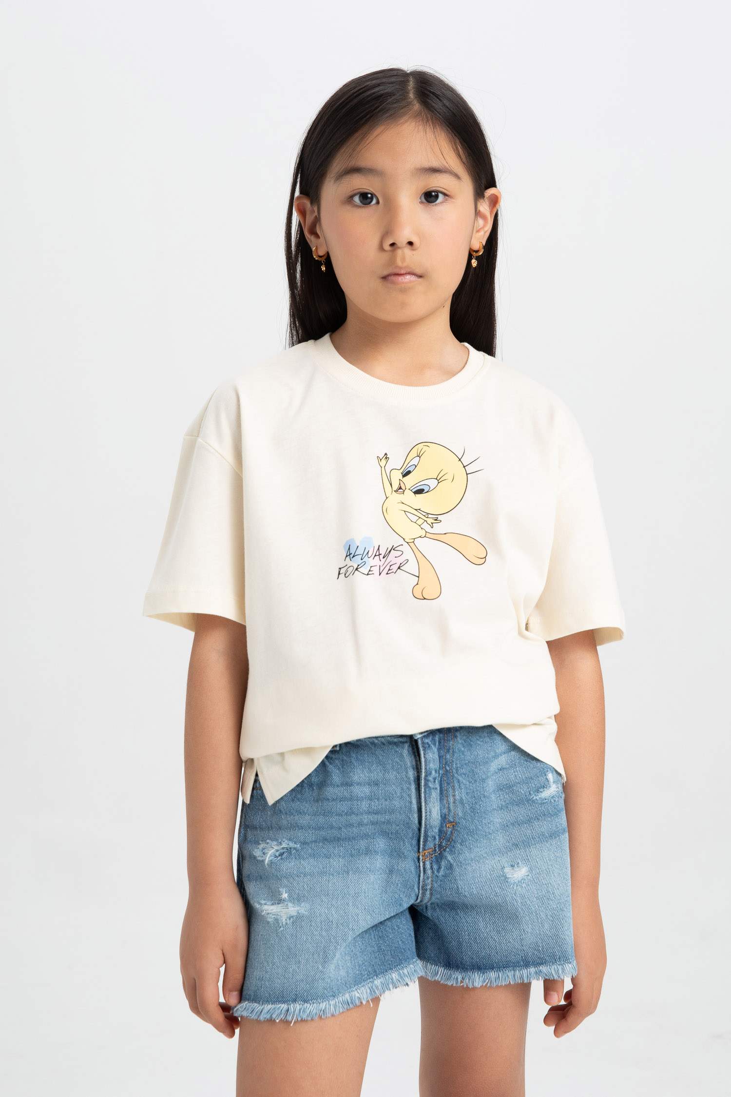 Girl Looney Tunes Oversize Fit Crew Neck T-Shirt