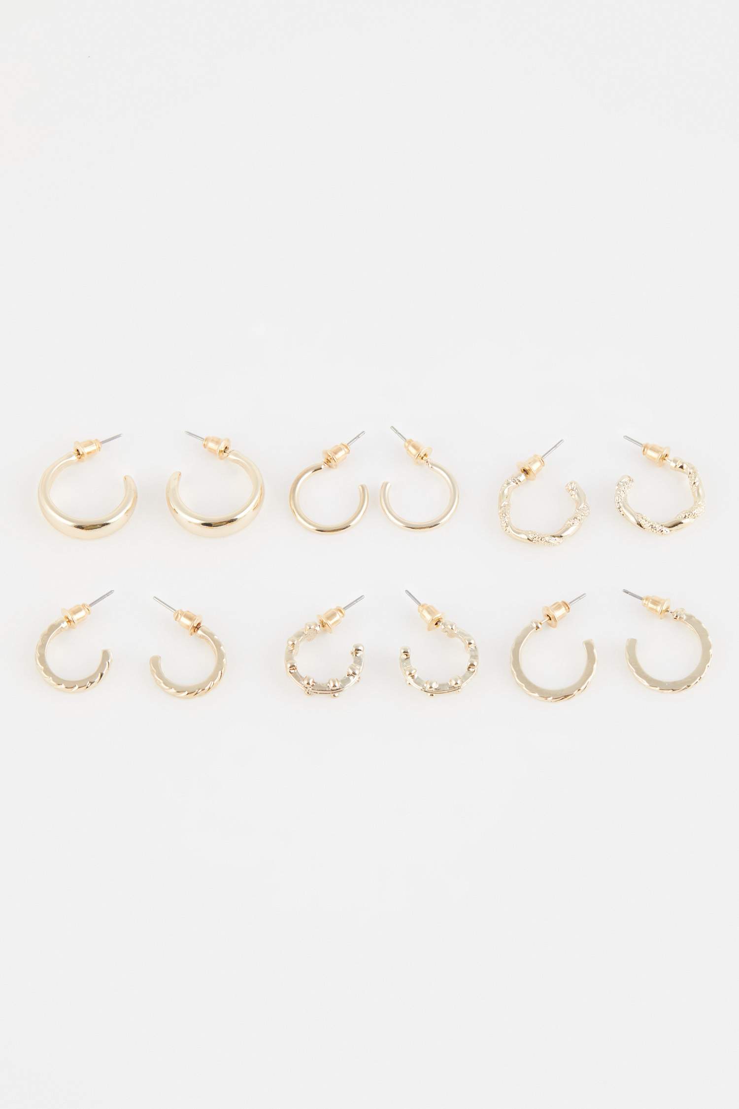 حلق حريمي ذهبي دائري - 6 قطع