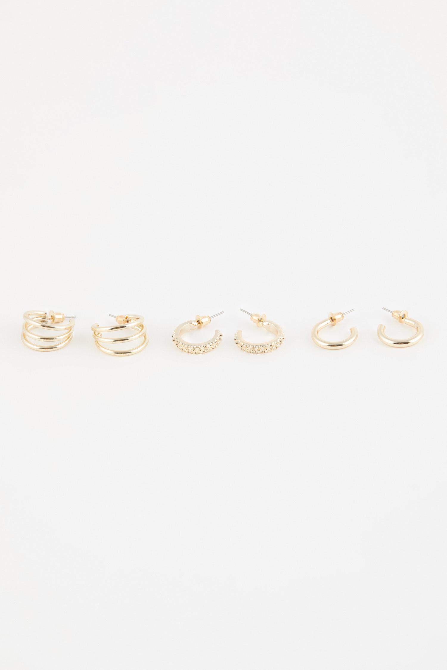 حلق حريمي ذهبي - 3 قطع