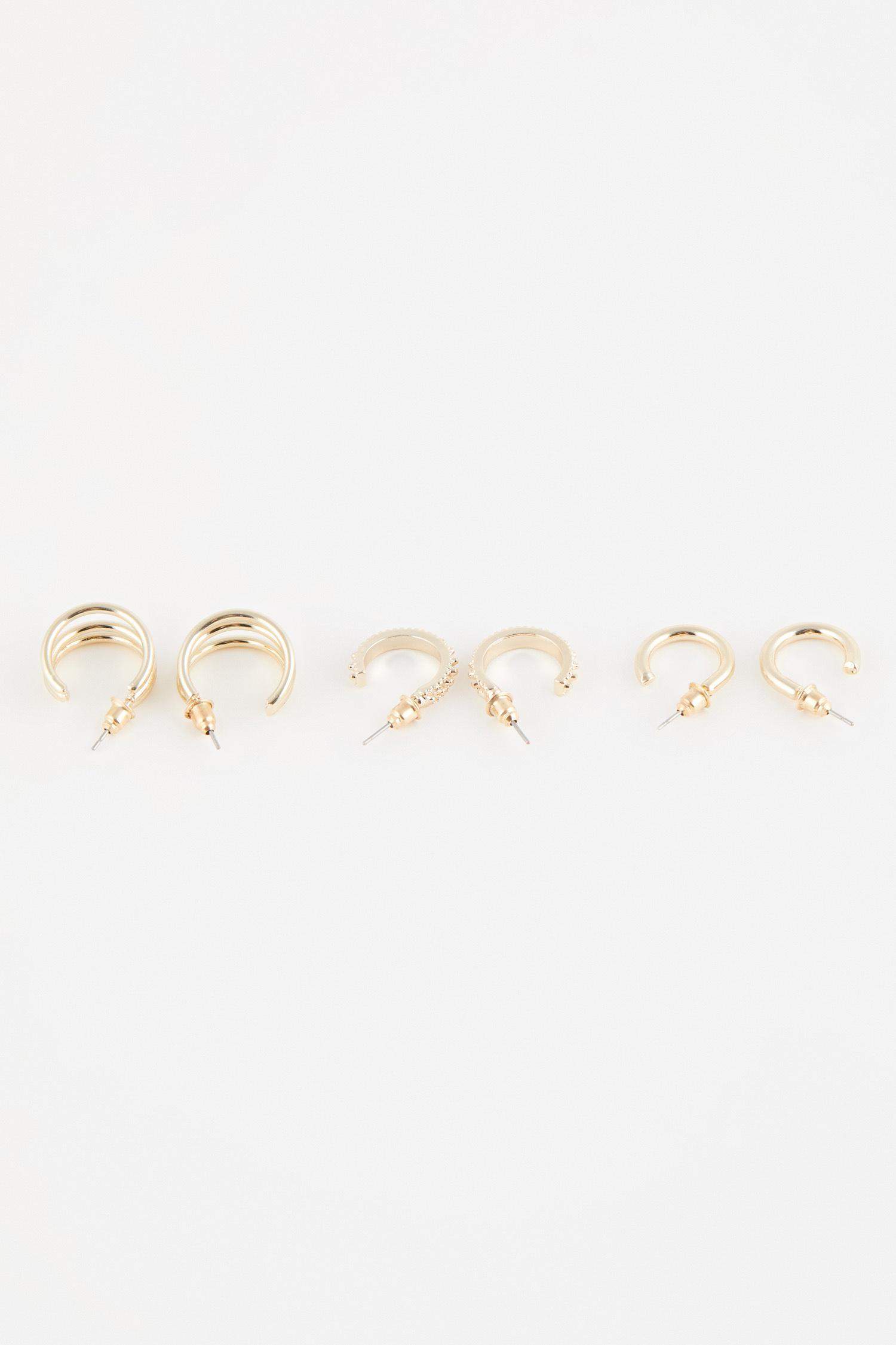 حلق حريمي ذهبي - 3 قطع