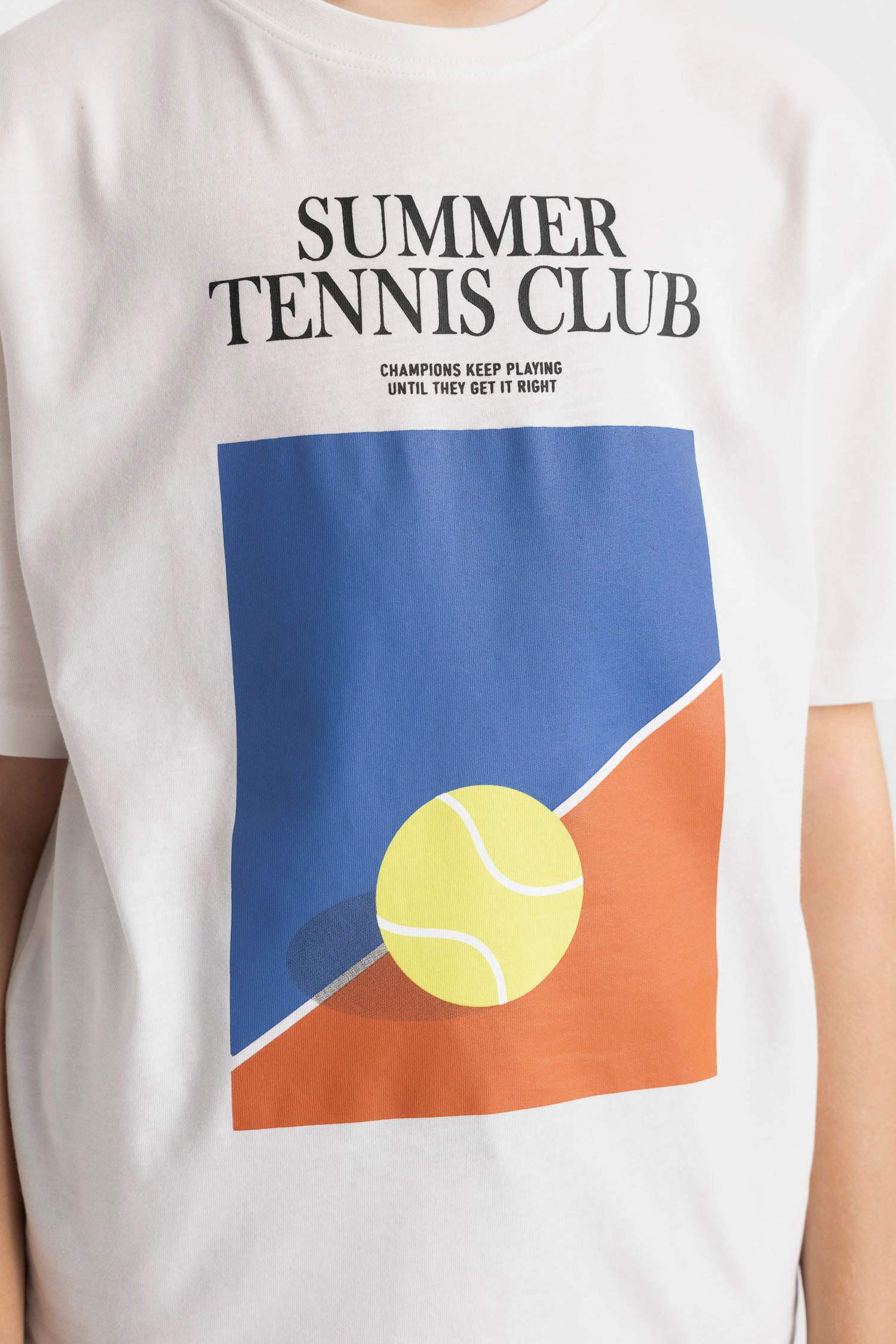 تيشيرت نص كم ولادي مطبوع واسع