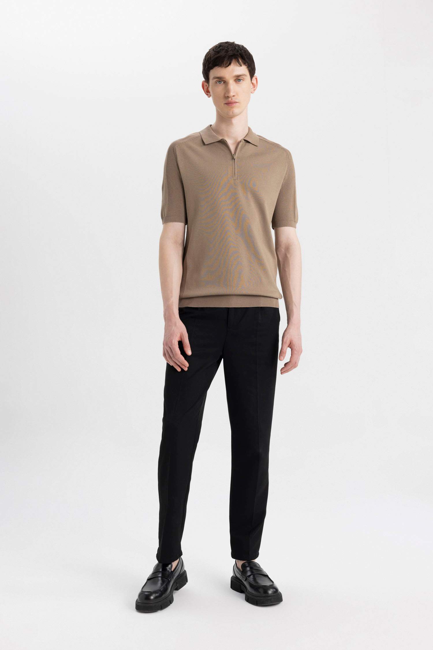 Slim Fit Polo Collar Knitwear Polo T-Shirt