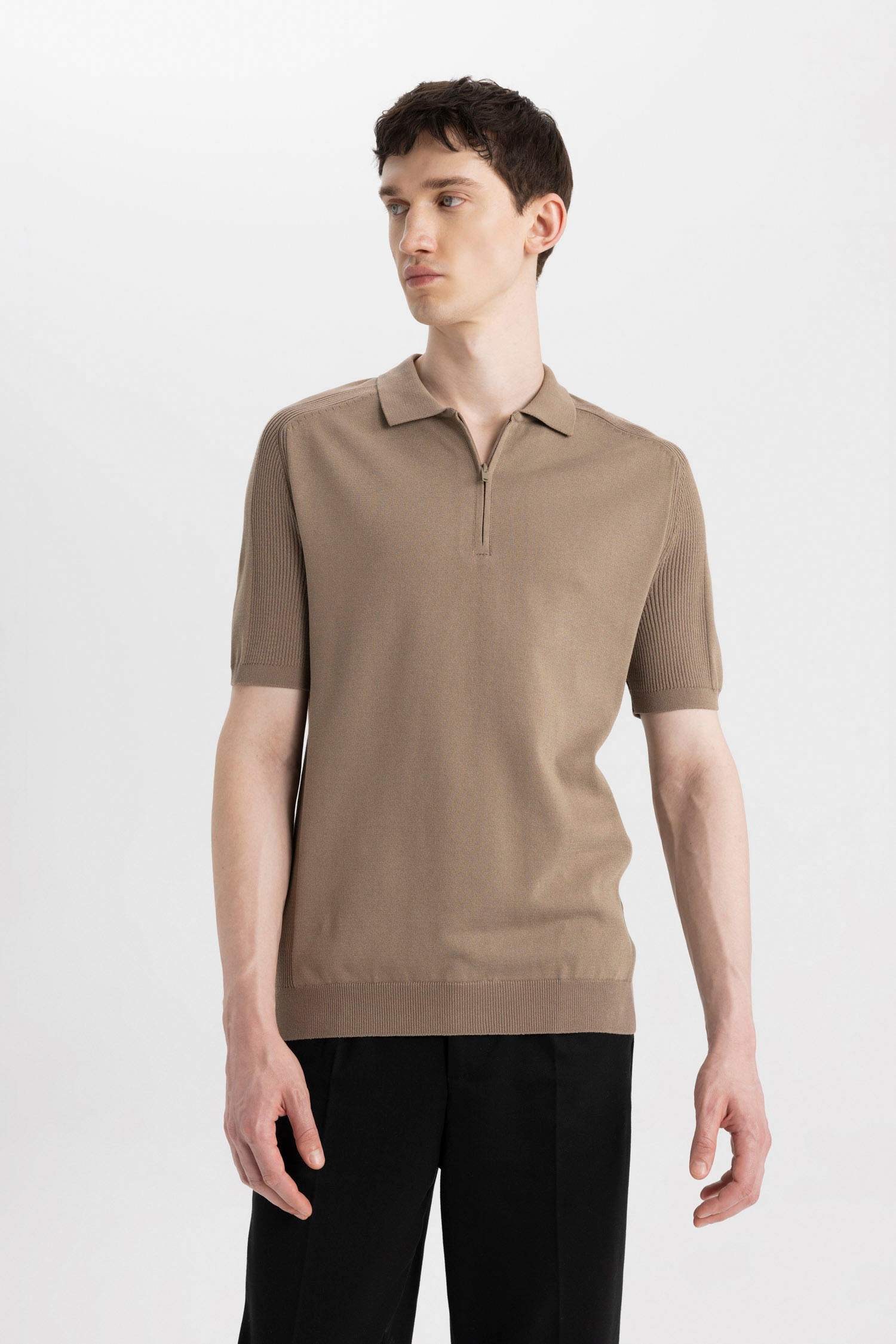Slim Fit Polo Collar Knitwear Polo T-Shirt