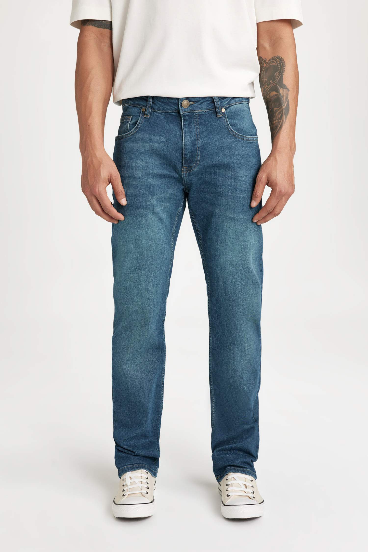 Pantalon Jean coupe régulière Sergio Jambe Droite Taille Normale