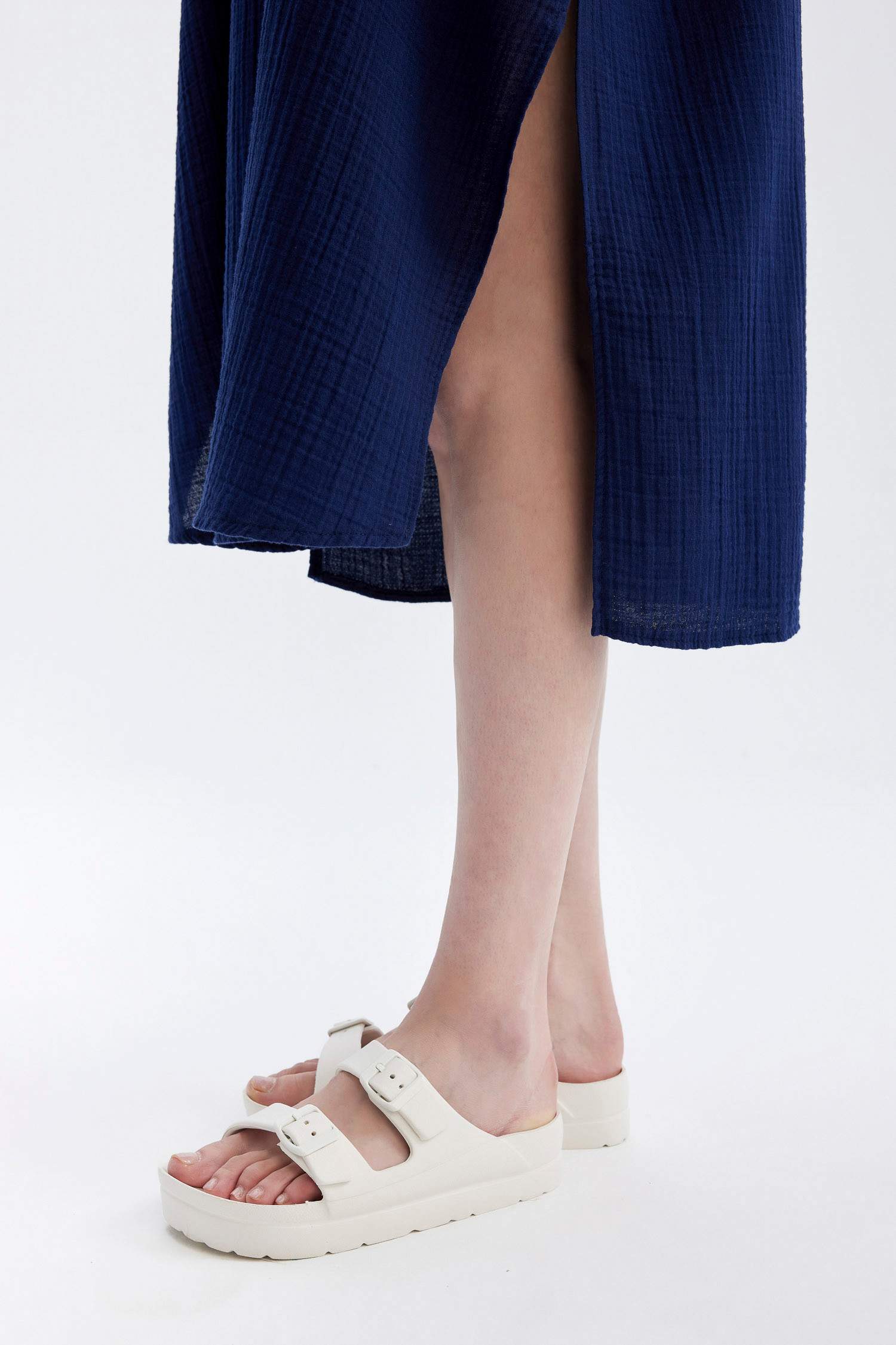 Kapüşonlu Pamuklu Plaj Midi Elbisesi-Fall in Love