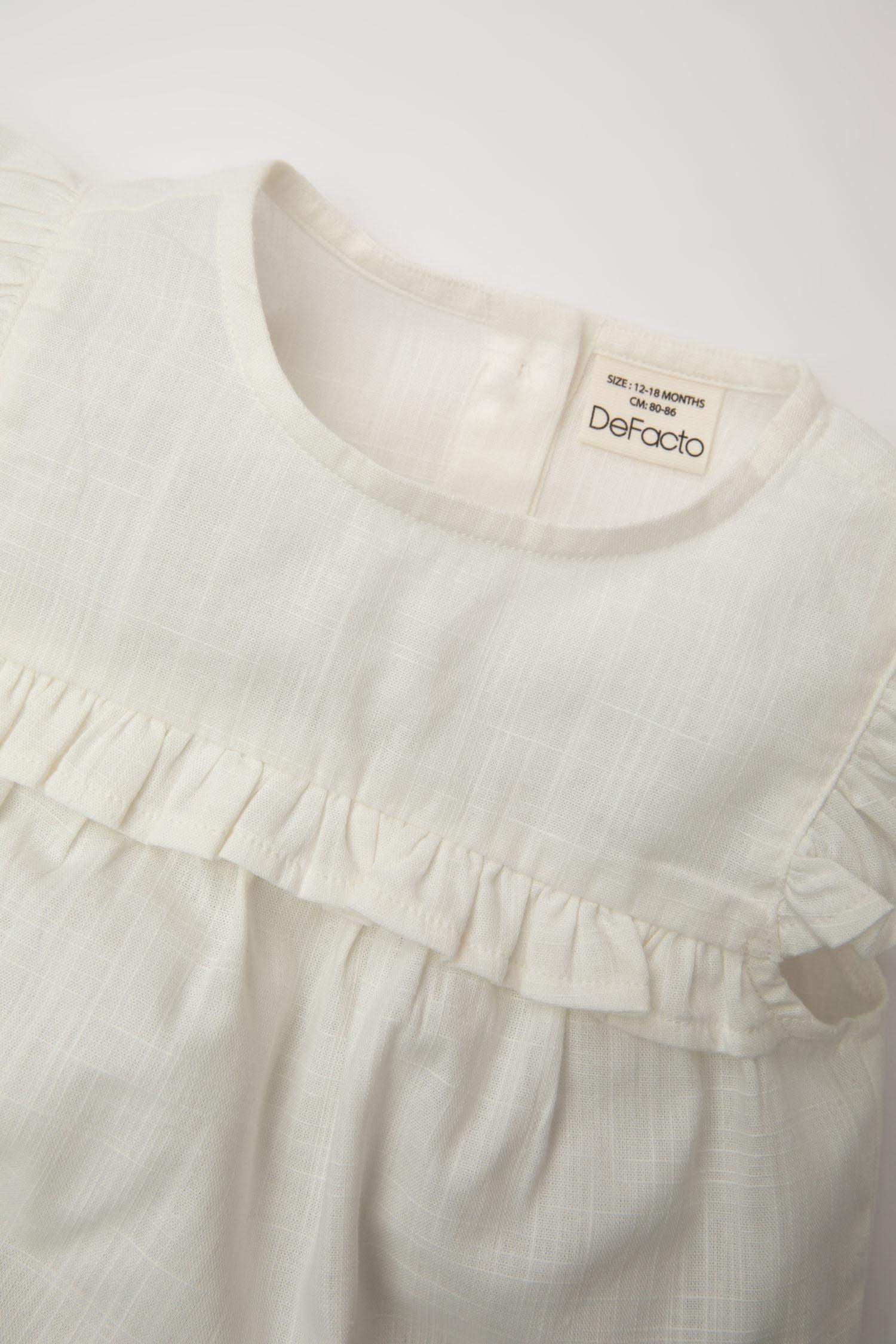 Baby Girl Flared Poplin Blouse Floral Shorts 2 Piece Set