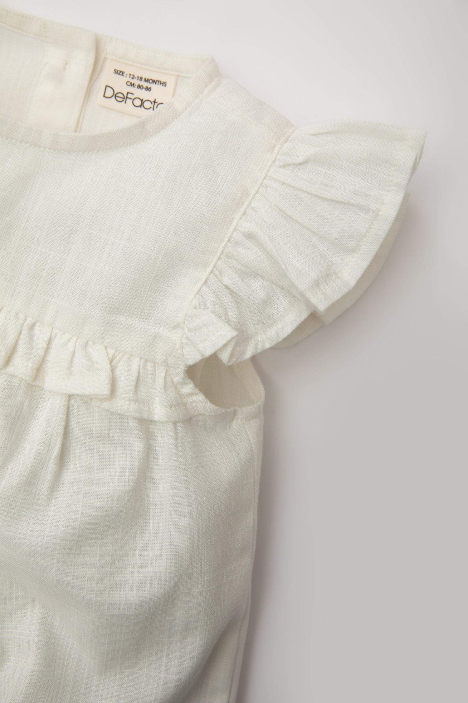 Baby Girl Flared Poplin Blouse Floral Shorts 2 Piece Set