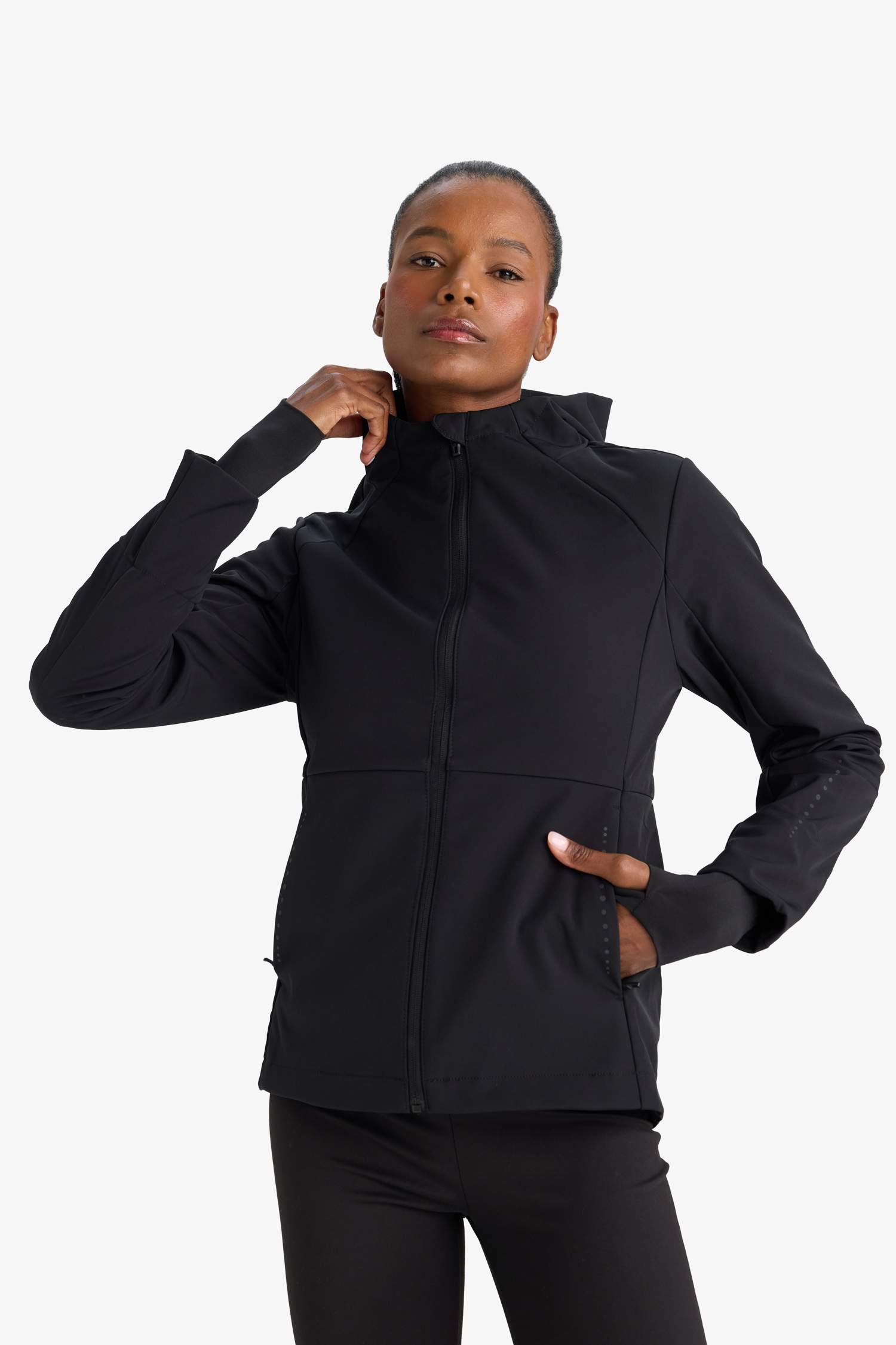 DeFactoFit Waterproof Slim Fit Hooded Softshell Jacket