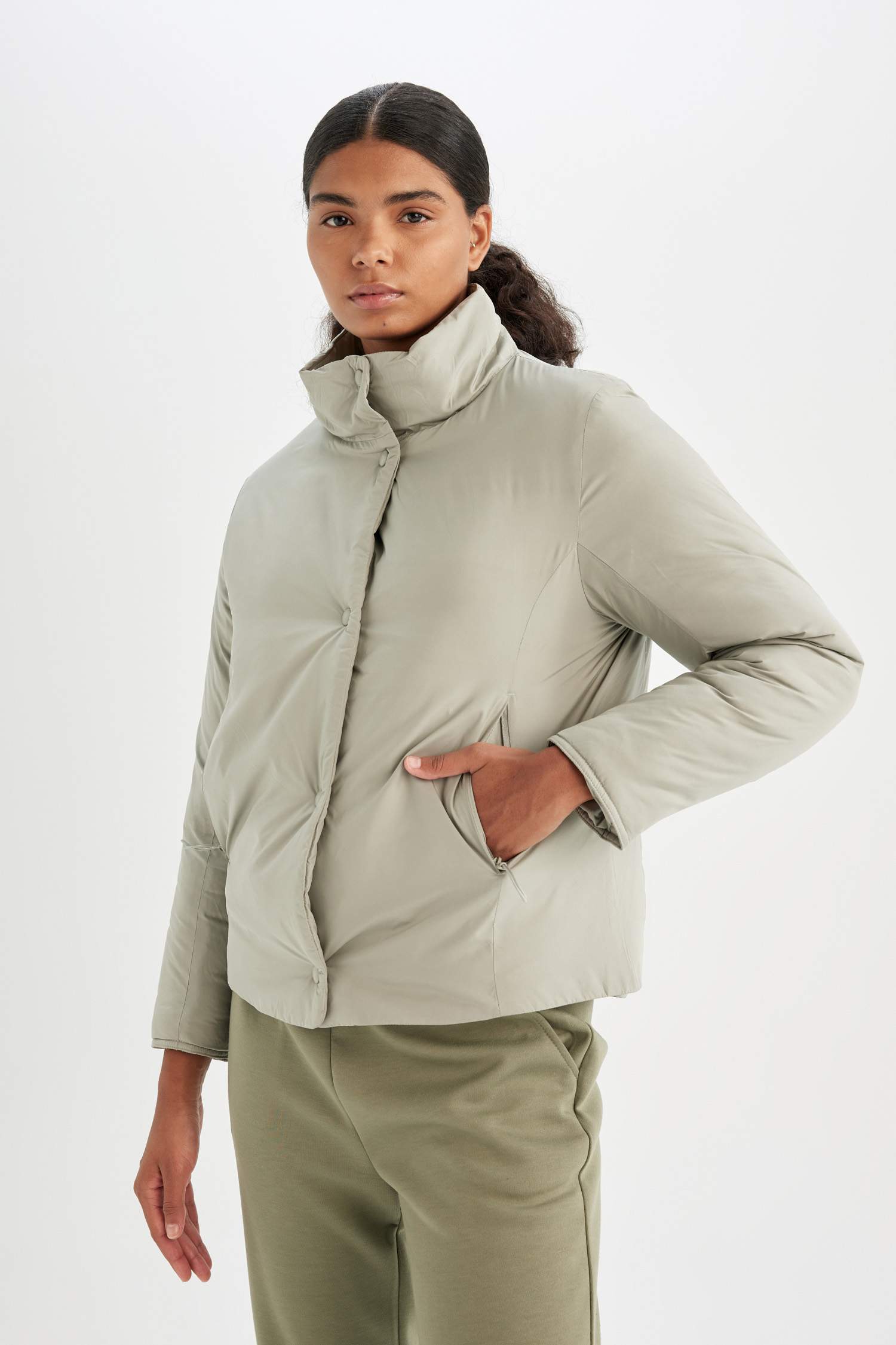 DeFactoFit Waterproof Stand Collar Light Jacket