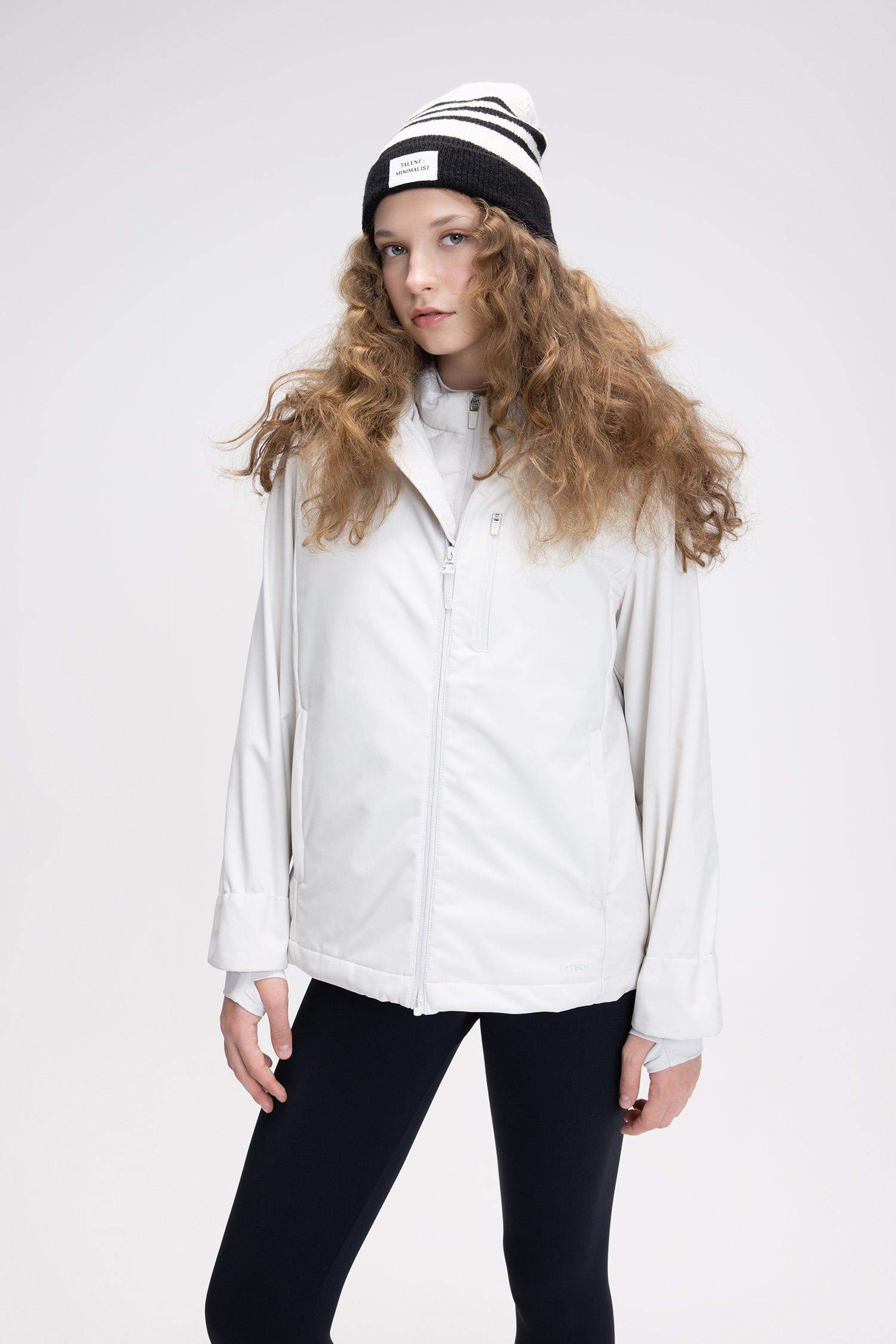 DeFactoFit Su Geçirmez Softshell Mont Rüzgar Geçirmez Kapüşonlu Cepli Fermuarlı