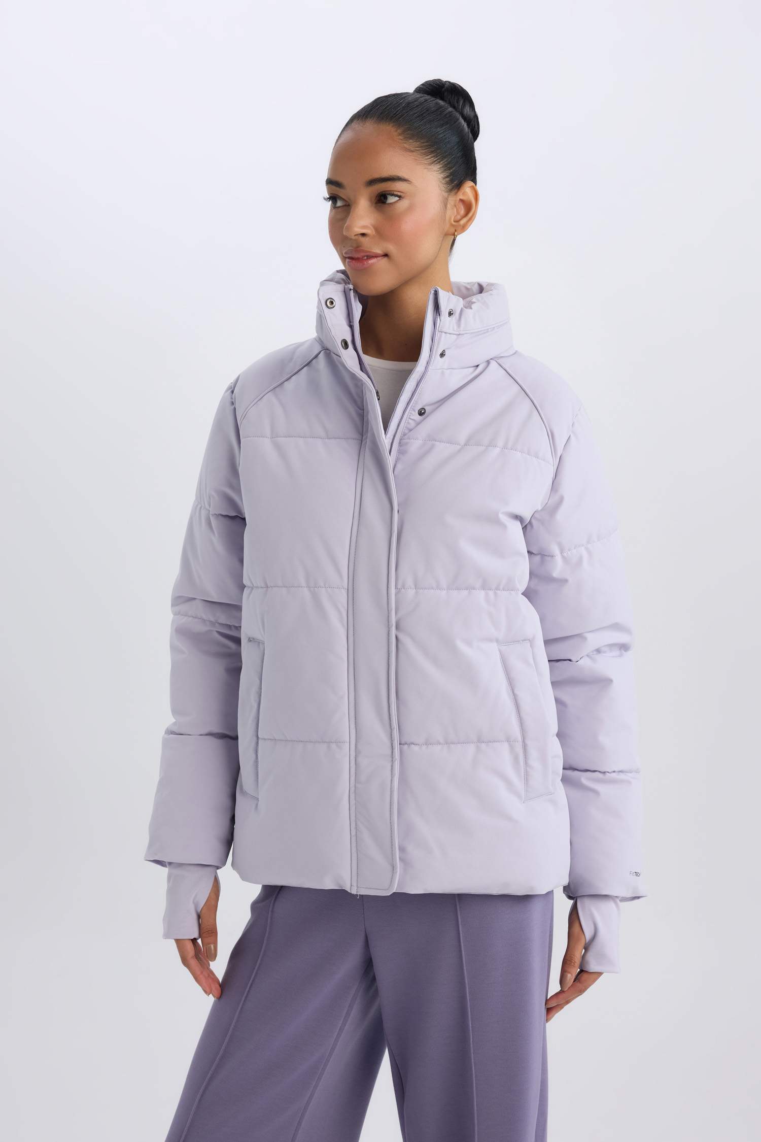 DeFactoFit Stand Collar Waterproof Windproof Warm Puffer Jacket