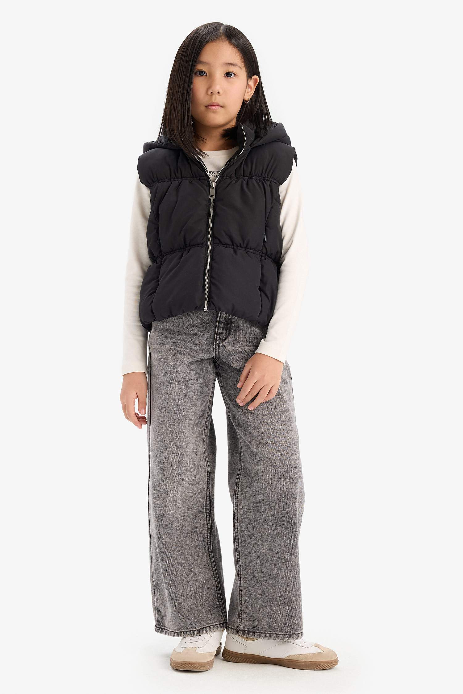 Girl Waterproof Hooded Puffer Vest