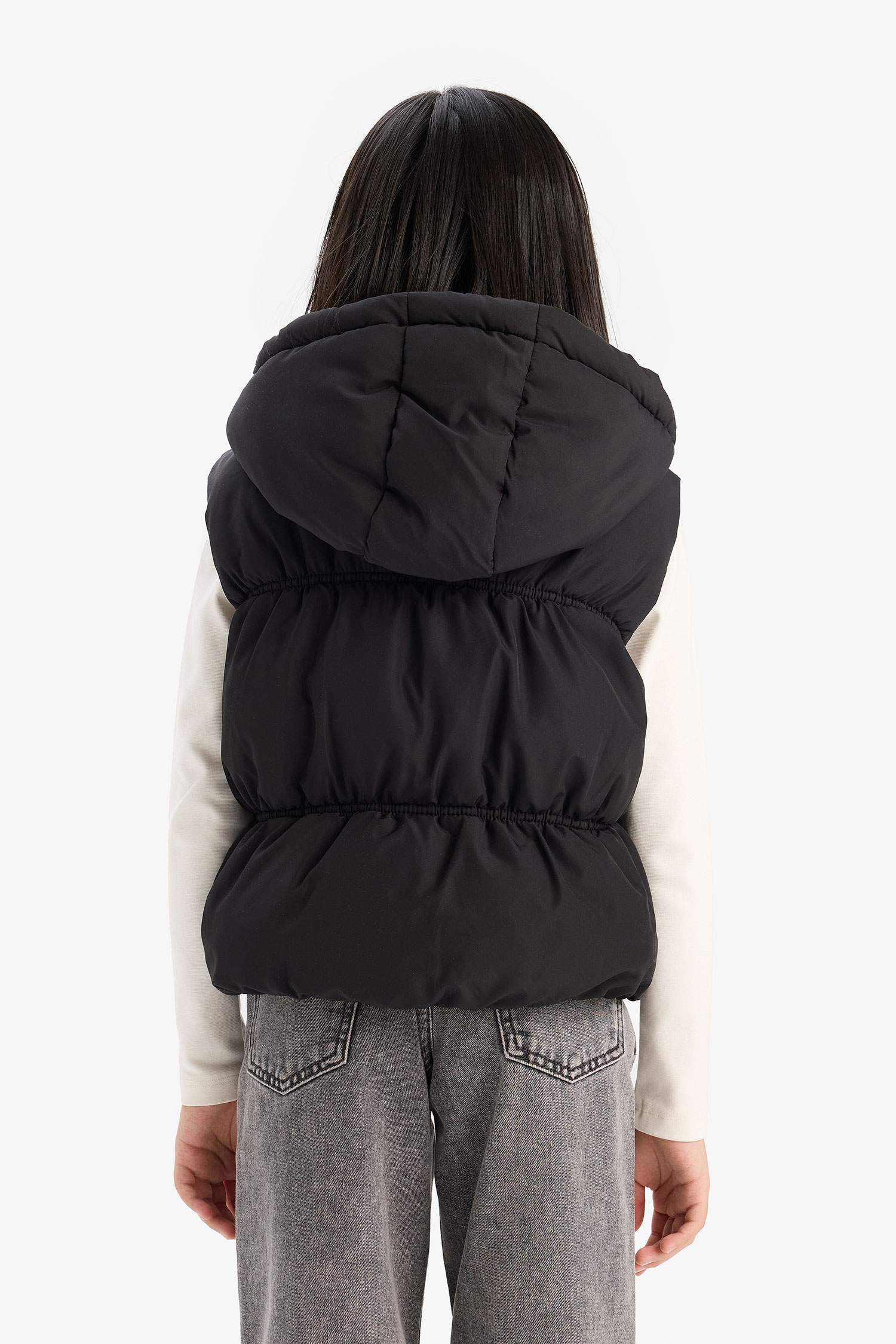 Girl Waterproof Hooded Puffer Vest