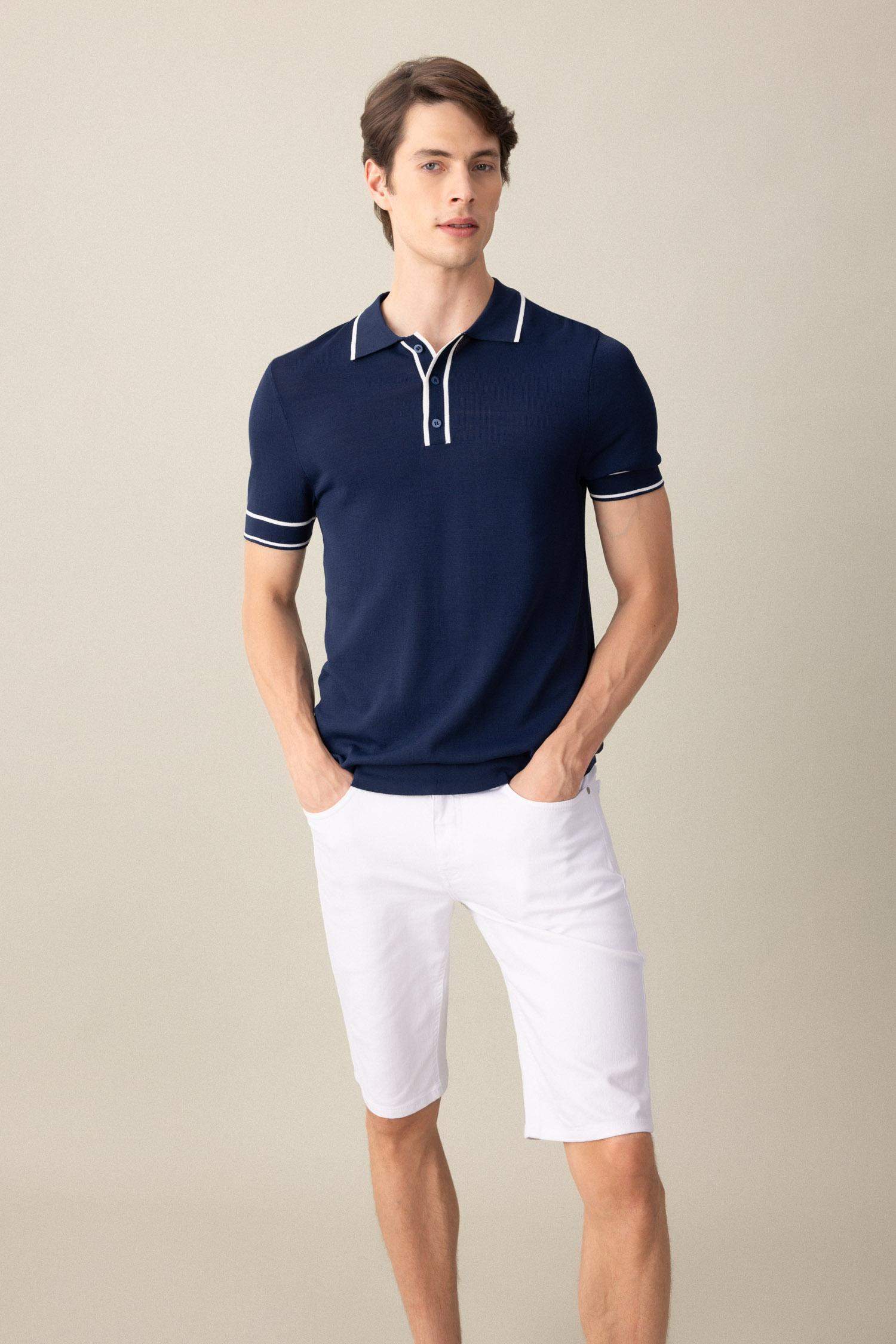 تيشيرت بولو تريكو نص كم سليم فيت