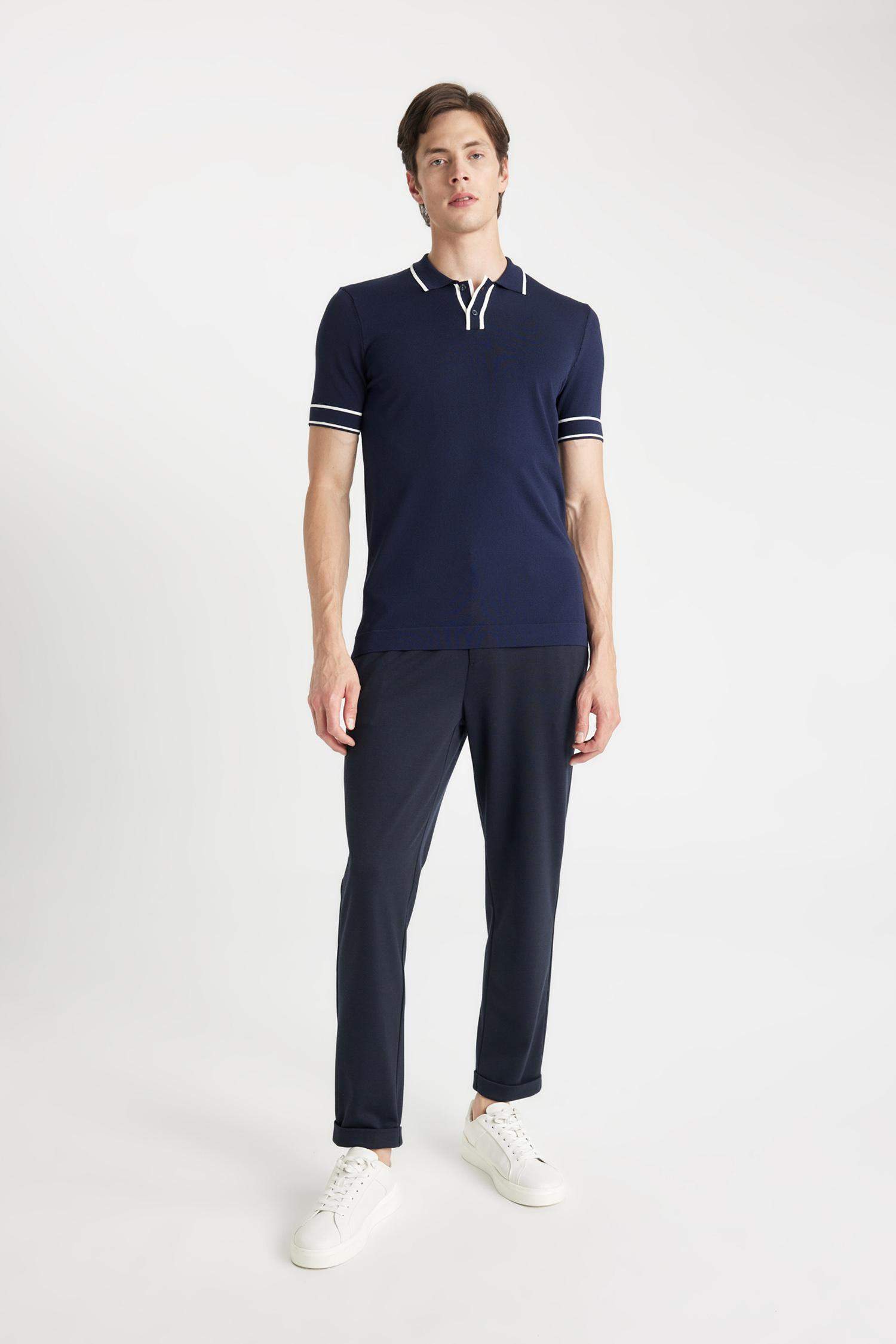 تيشيرت بولو تريكو نص كم سليم فيت