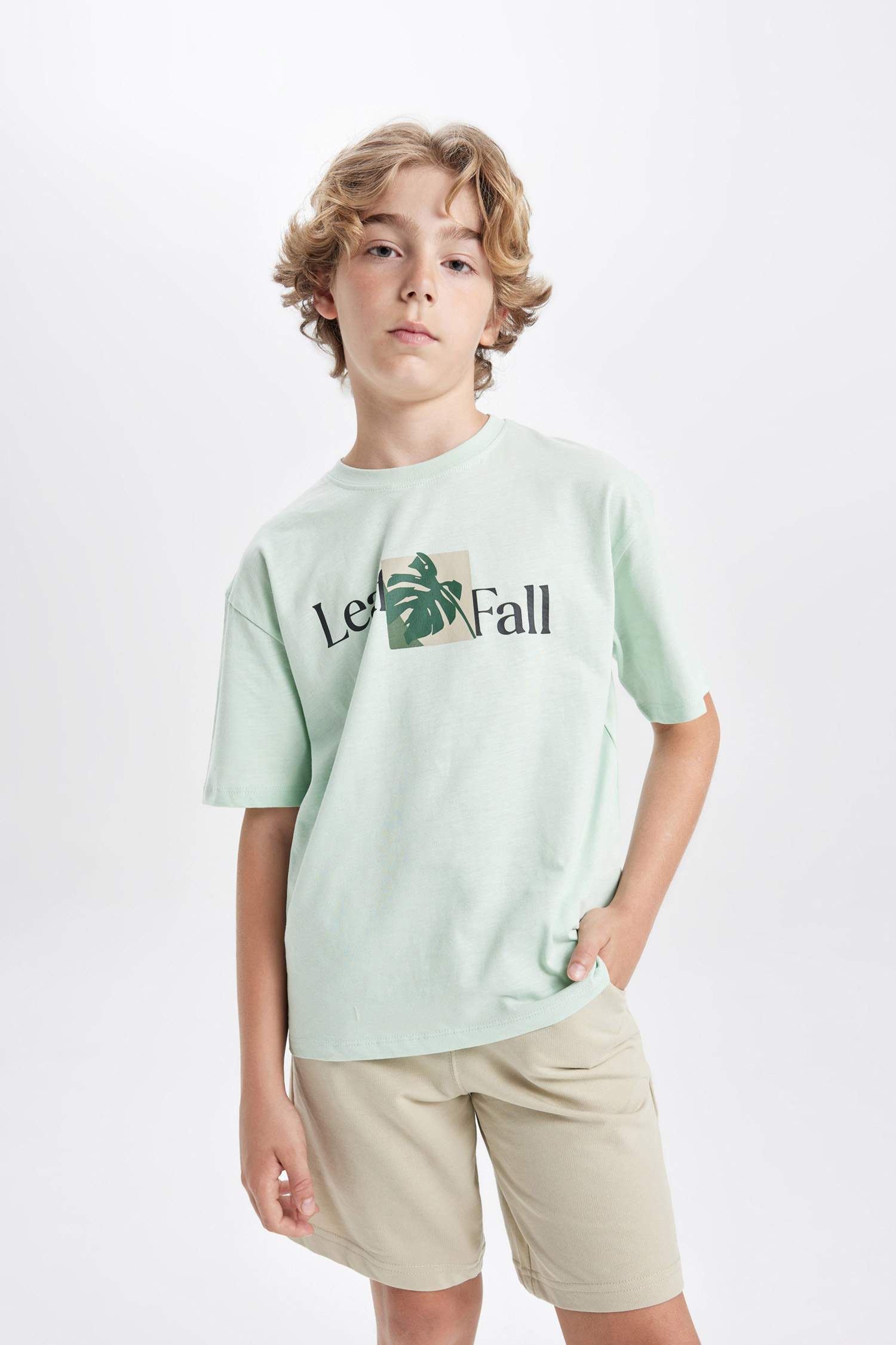 T-Shirt Oversize À Manches Courtes Imprimé Col Ras Du Cou Garçon